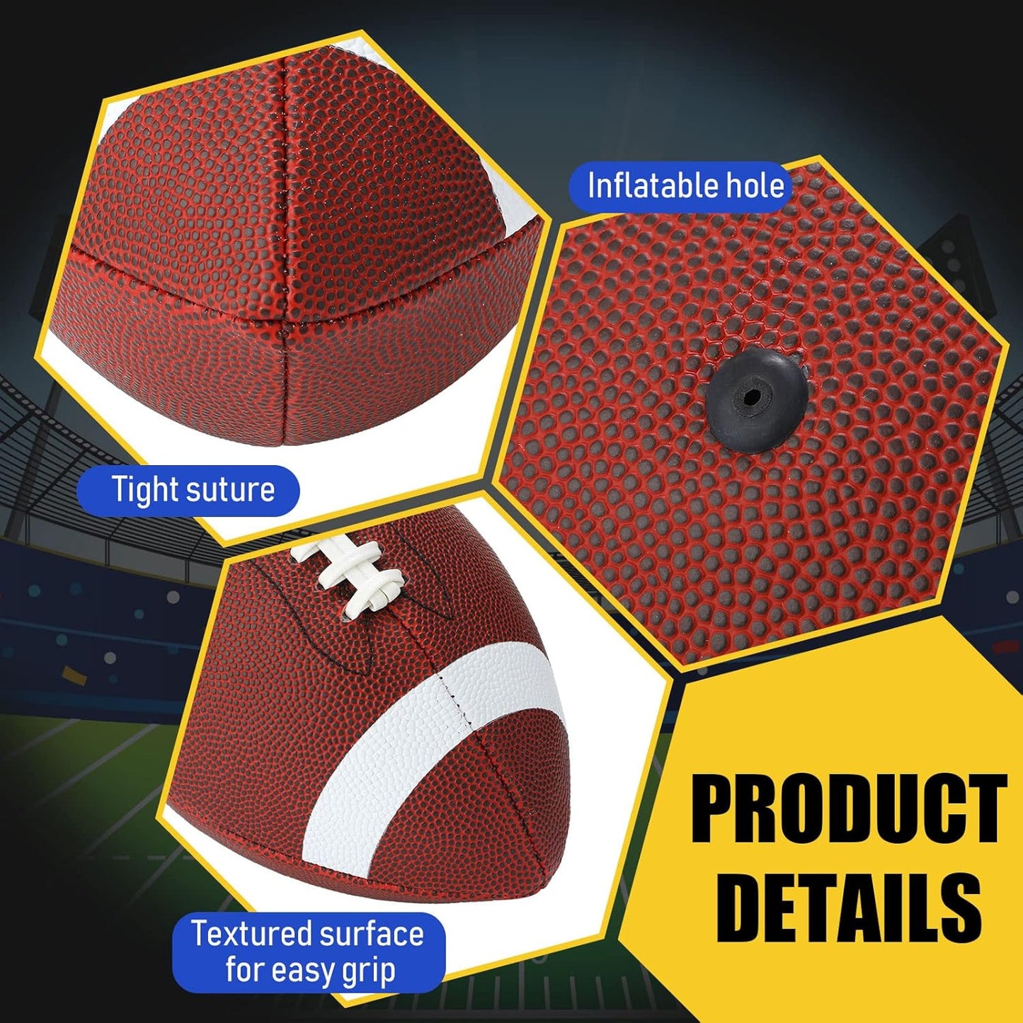 Jerify 4 Pcs Sport Balls Set Official Size Athletic Balls Include Soccer, Football, Basketball, Volleyball for Indoor Outdoor Game Teens Youth Adult Operation Christmas Ball Gifts