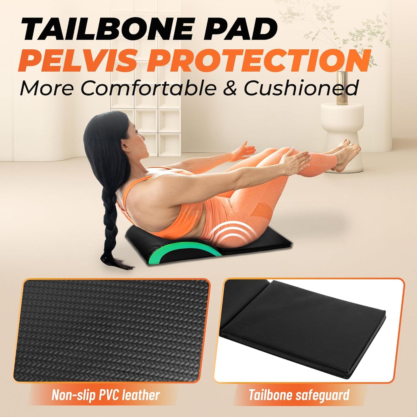 Yes4All Ab Exercise Mat Tailbone & No Tailbone, Foldable Abdominal Sit Up Support Pad, Abs Workout Equipment for Core Training and Lower Back