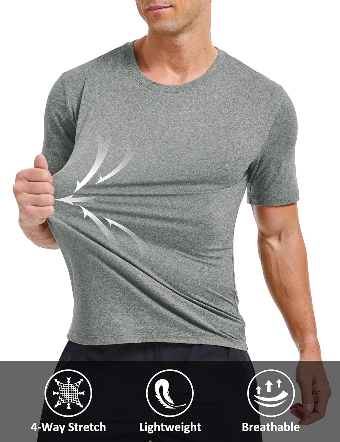 MAGCOMSEN Men's Dry Fit Workout Shirts Short Sleeve Tee Shirts Moisture Wicking Athletic Running Performence Tshirts