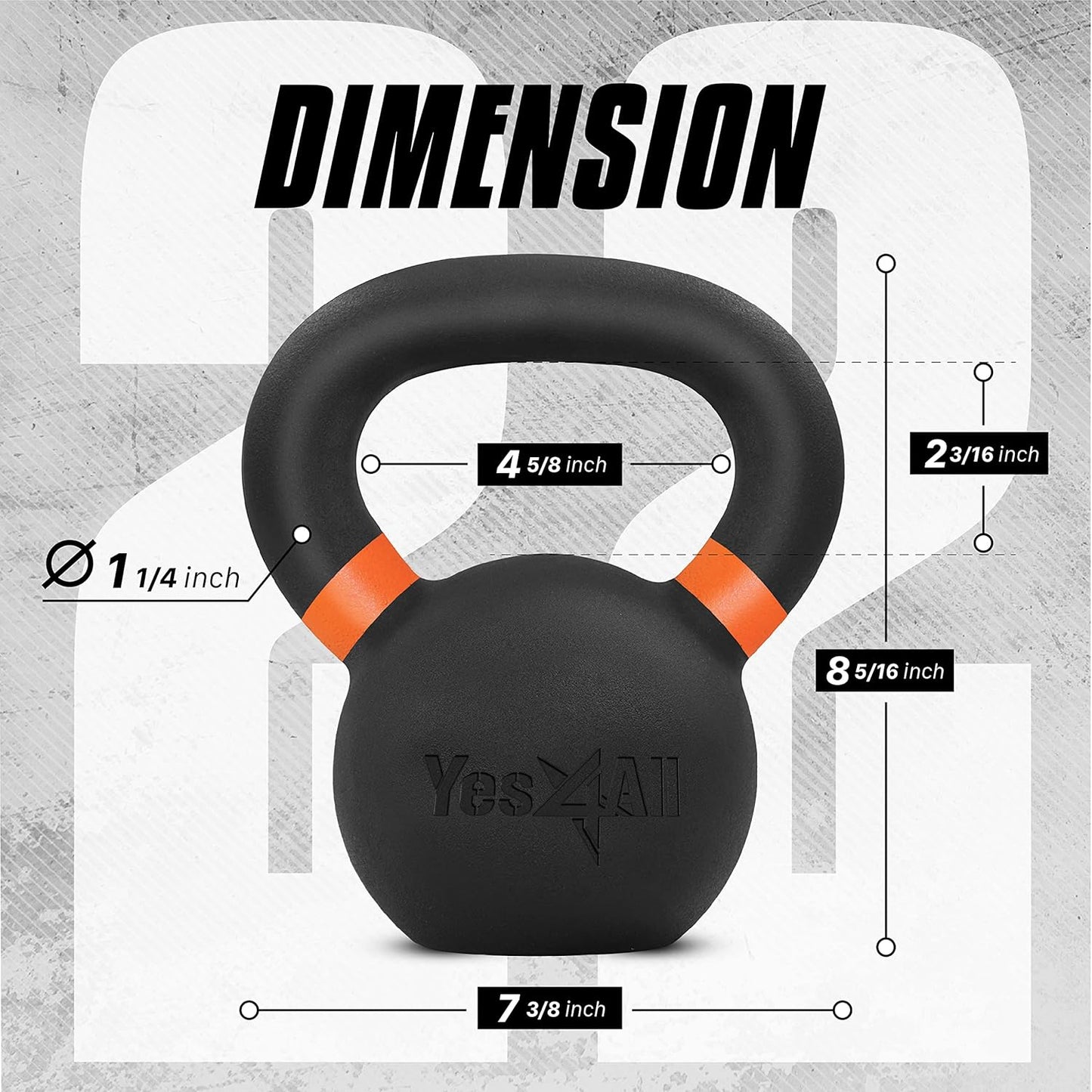 Yes4All Powder Coated Cast Iron Kettlebell Strength Training Kettlebells Weight Set for Full Body Workout, Home Gym