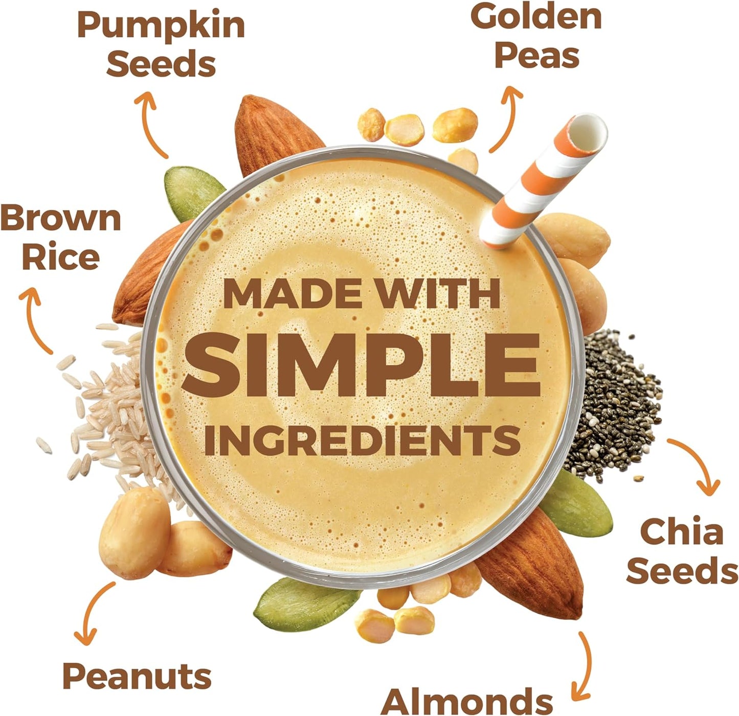 Orgain Organic Simple Vegan Protein Powder, Peanut Butter - 20g Plant Based Protein, With less Ingredients, No Artificial Sweeteners, Gluten Free, No Dairy or Lactose, 1.25 lb (Packaging May Vary)