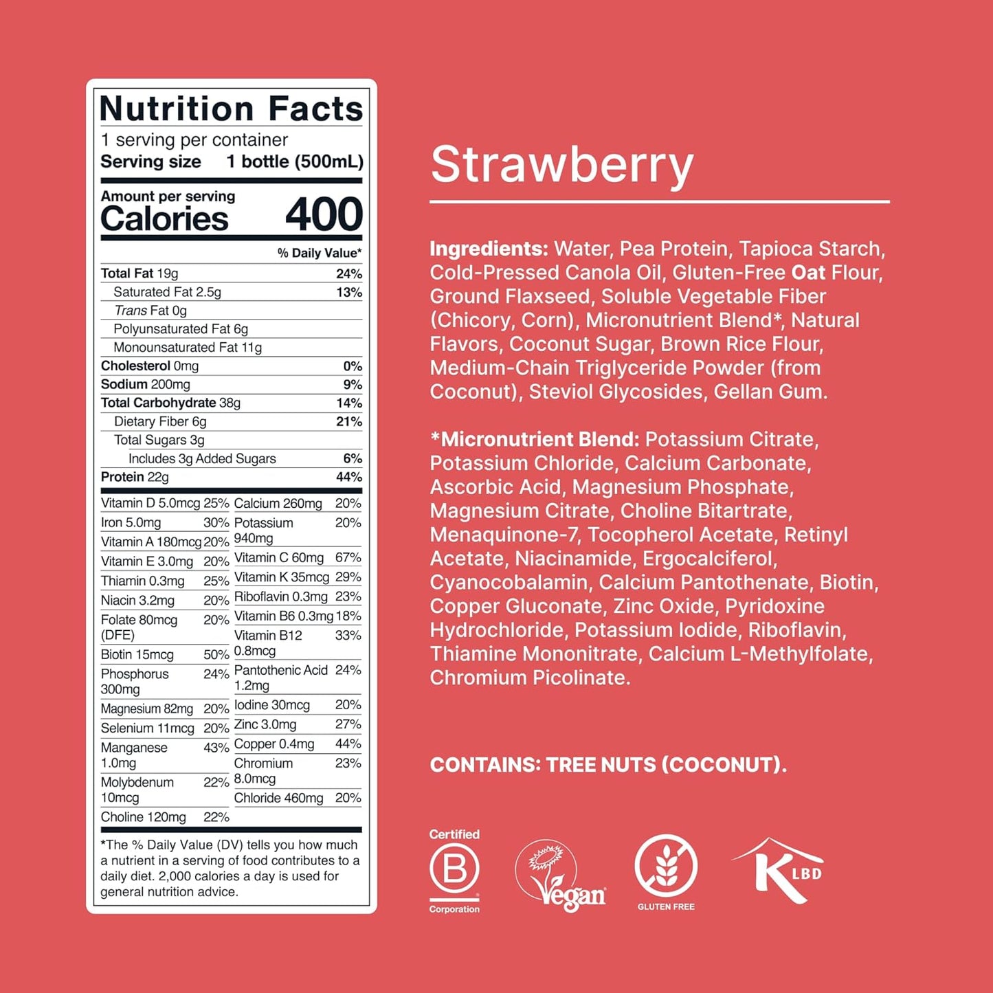 Huel Ready-to-Drink | Strawberry Shortcake Meal Replacement Drink | High Protein Drink | Nutritionally Complete, Low Sugar, High Fiber, Plant Based, Vegan, Healthy | 22g Protein Per Bottle, 16.9 Fl Oz (12 Pack)