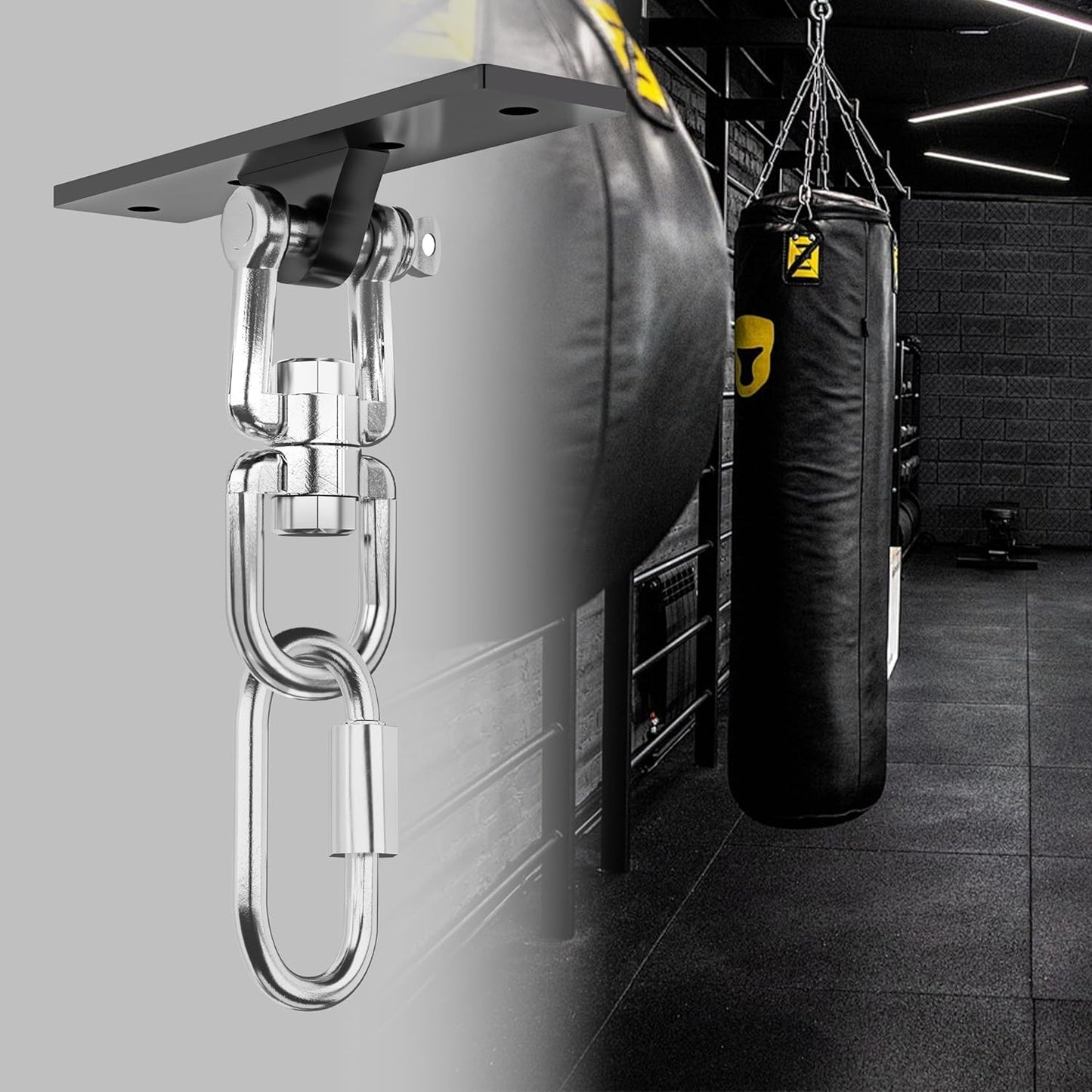 Heavy Bag Hanger,Punching Bag Mount Hanger Bracket,Ceiling Mount Hook 360°Rotation Wood Beam Holder Body Weight Strength Training Systems,Suitable for Swings and sandbags(900 LB Capacity)