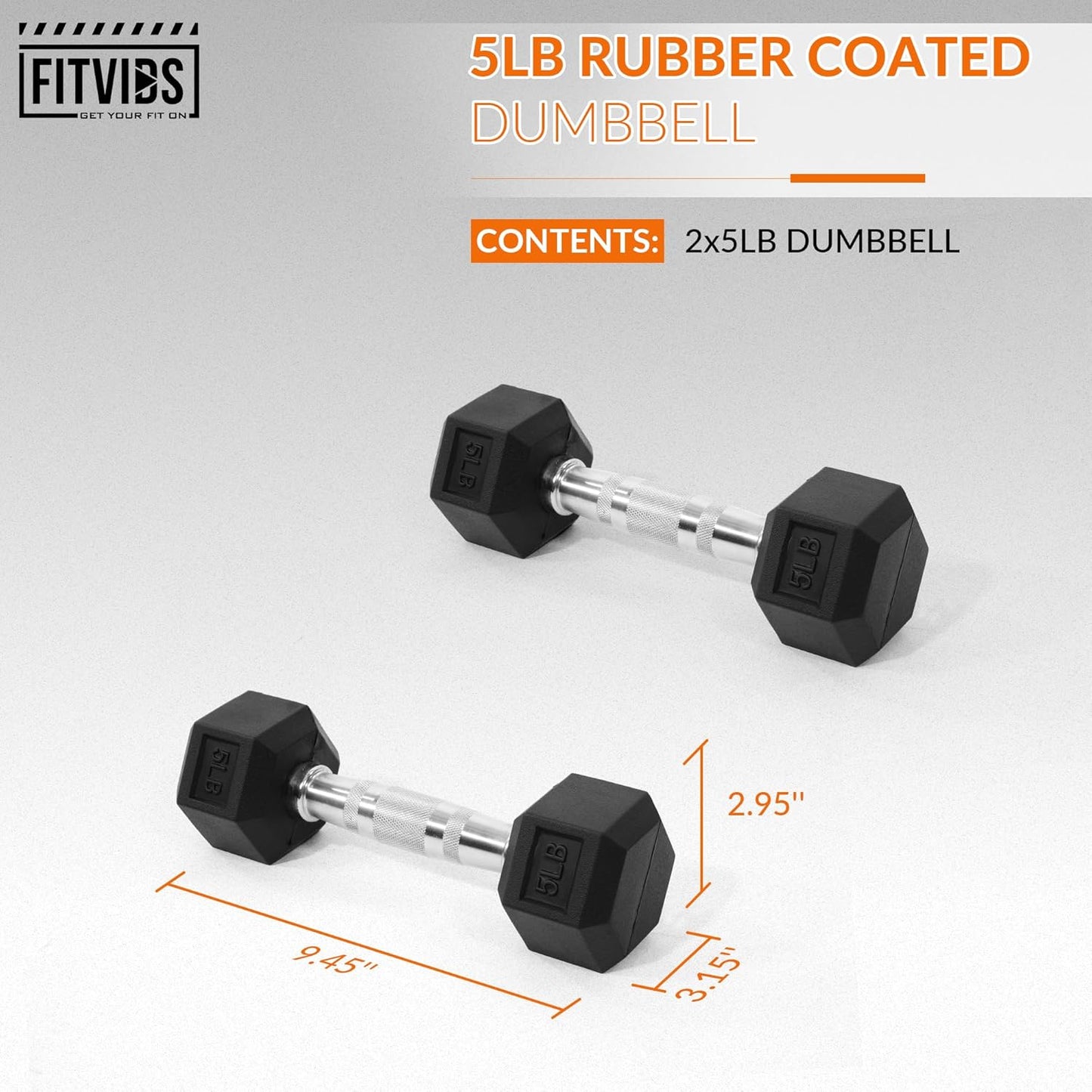 Rubber Encased Hex Dumbbell, Hand Weights with Anti-Slip Cast Iron Grip for Exercise & Fitness, Weights Dumbbells Set of 2 for Strength Training, 5-50 LBS Pair