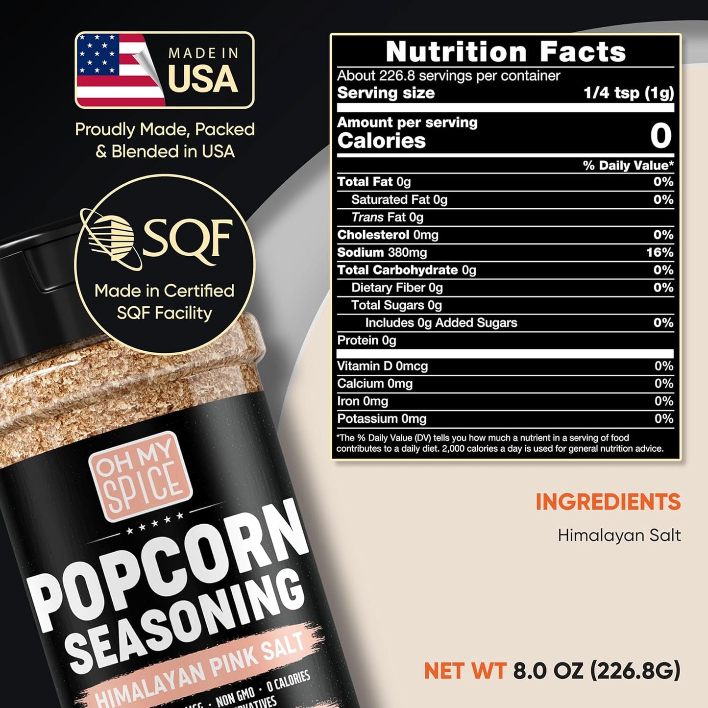 Popcorn Seasoning Himalayan Pink Salt Mix - Gluten Free Popcorn Flavoring Seasoning Rock Salt. All Purpose Pink Salt Toppings. Healthy Movie Night Theater Pop Corn Seasonings. Himalayan Pop Corn 7.7oz