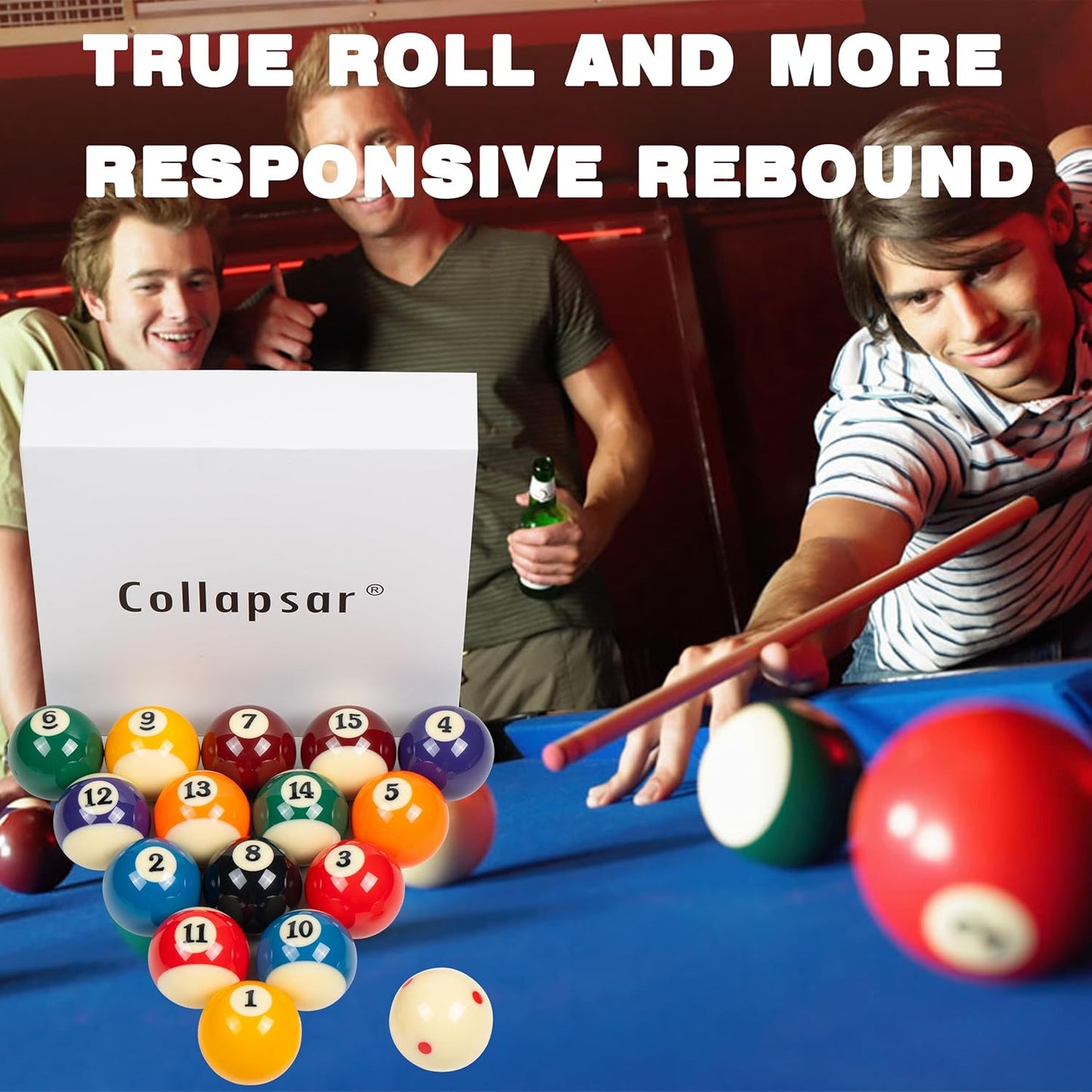 Collapsar Deluxe 2-1/4" Billiard Pool Balls Marble-Swirl Style Billiards Ball Complete 16 Ball Set (Several Style Available)