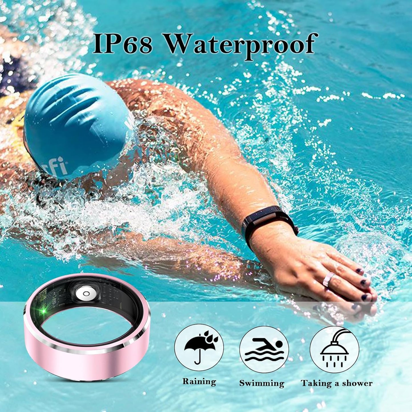 Smart Ring for Women Men-Wearable Fitness Tracker with Sleep Tracking Heart Rate Healthy Monitor Ring Activity Monitoring Steps Calories