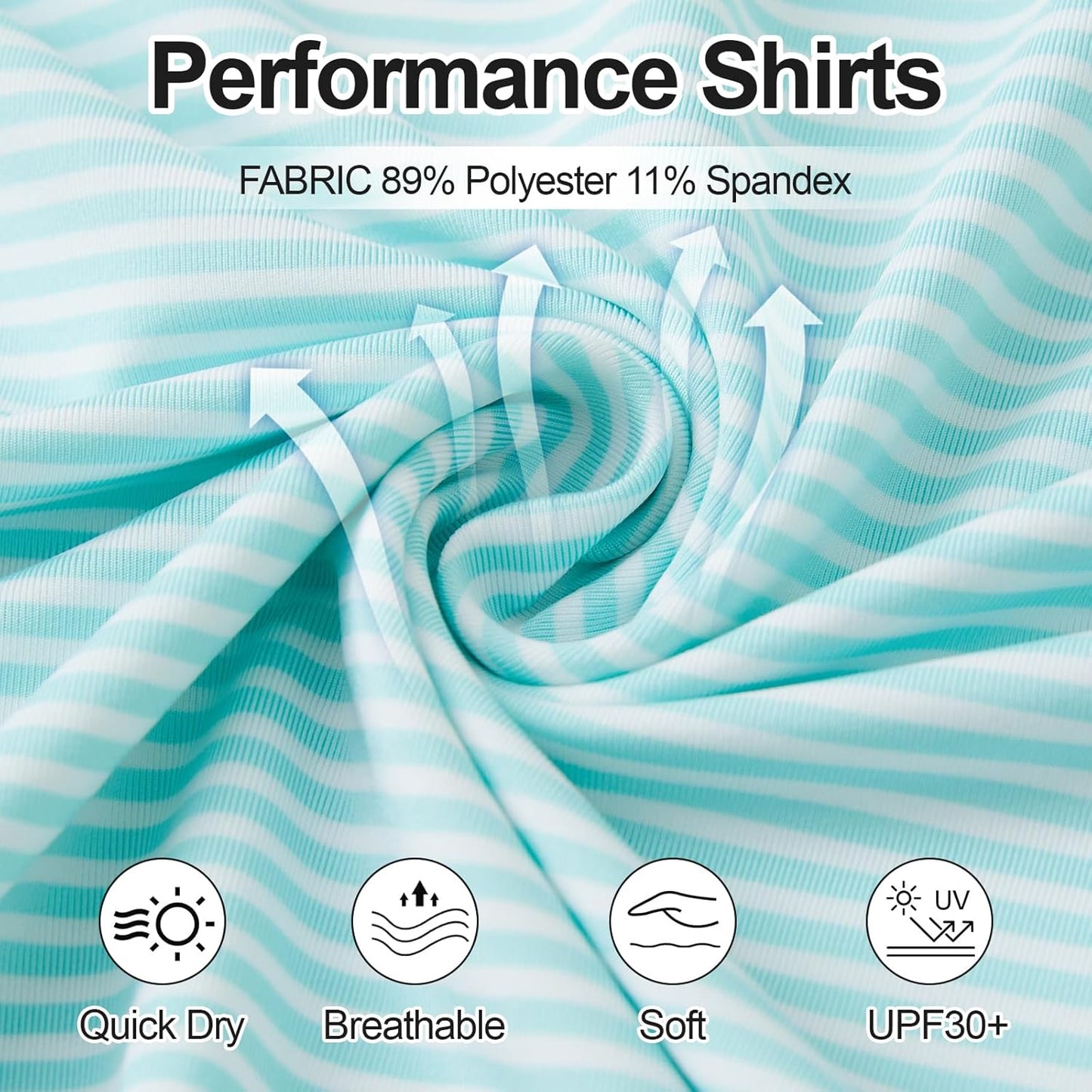 Golf Shirts for Men - Moisture Wicking Short Sleeve Performance Sport Casual Striped Collared Mens Polo Shirt