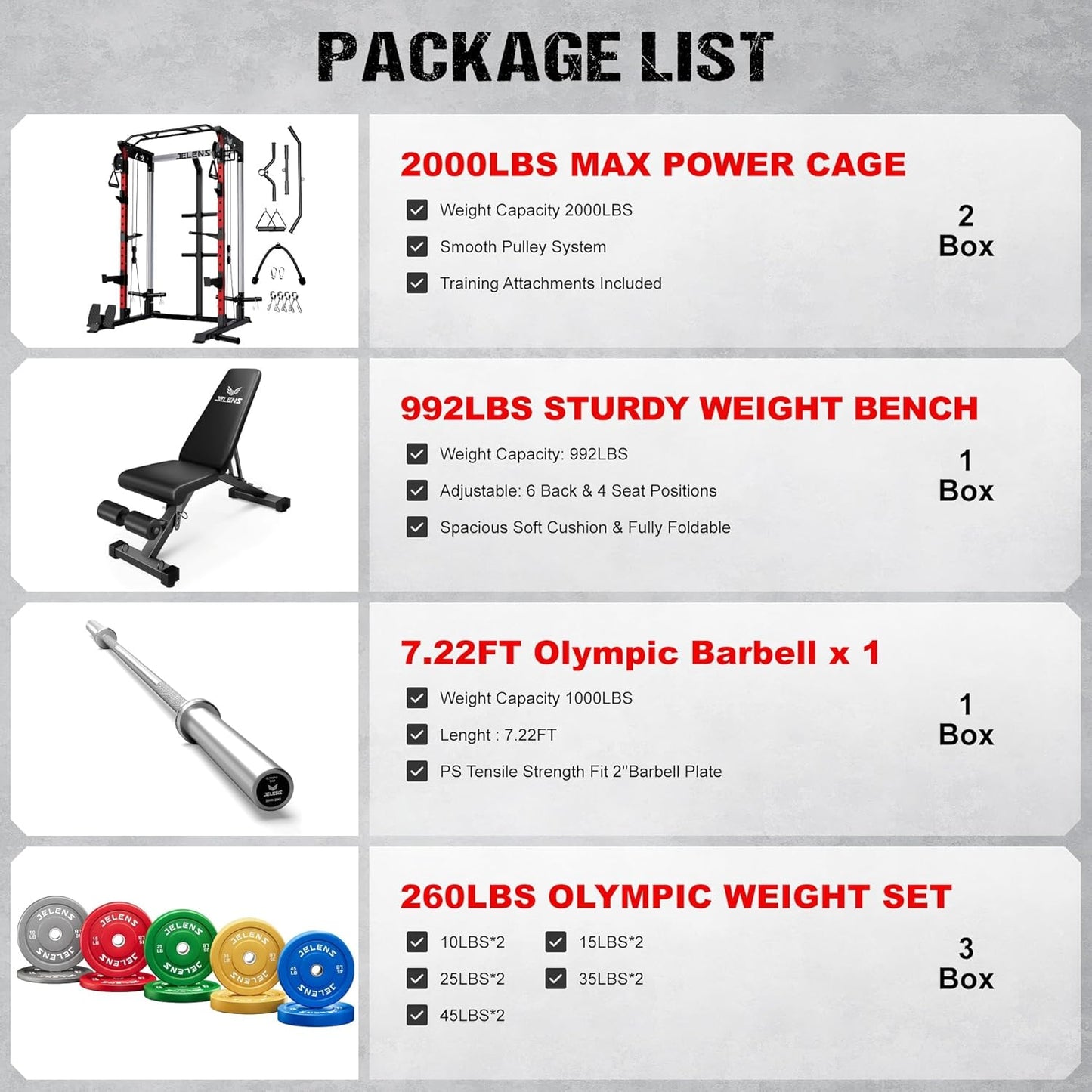 Power Cage, 2000LBS Multi-Function C21 Power Rack with Dual Pulley Cable Crossover System, All-in-One Squat Rack with More Training Attachments