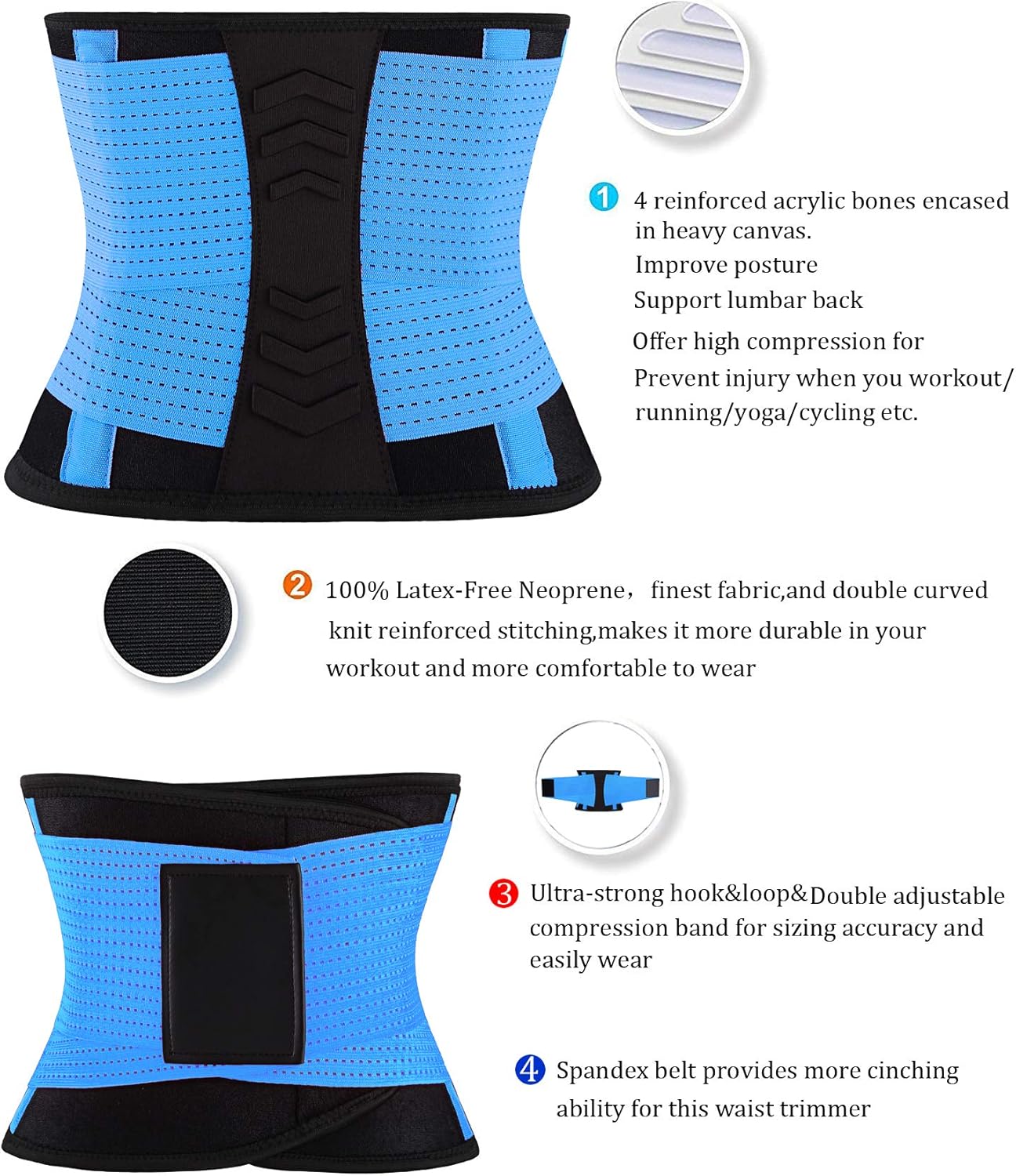 VENUZOR Waist Trainer Belt for Women - Waist Cincher Trimmer - Slimming Body Shaper Belt - Sport Girdle Belt (UP Graded)