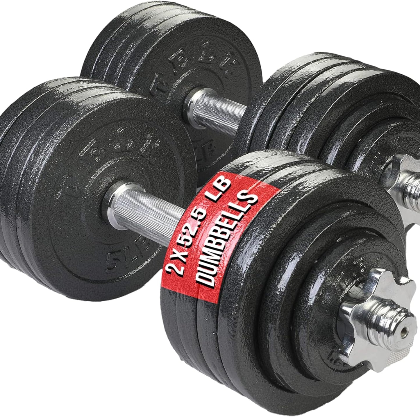 TELK – Adjustable Dumbbell Set – Home Gym Weight Set with Baked Enamel Cast Iron Plates – Space-Saving Free Weights for Strength Training