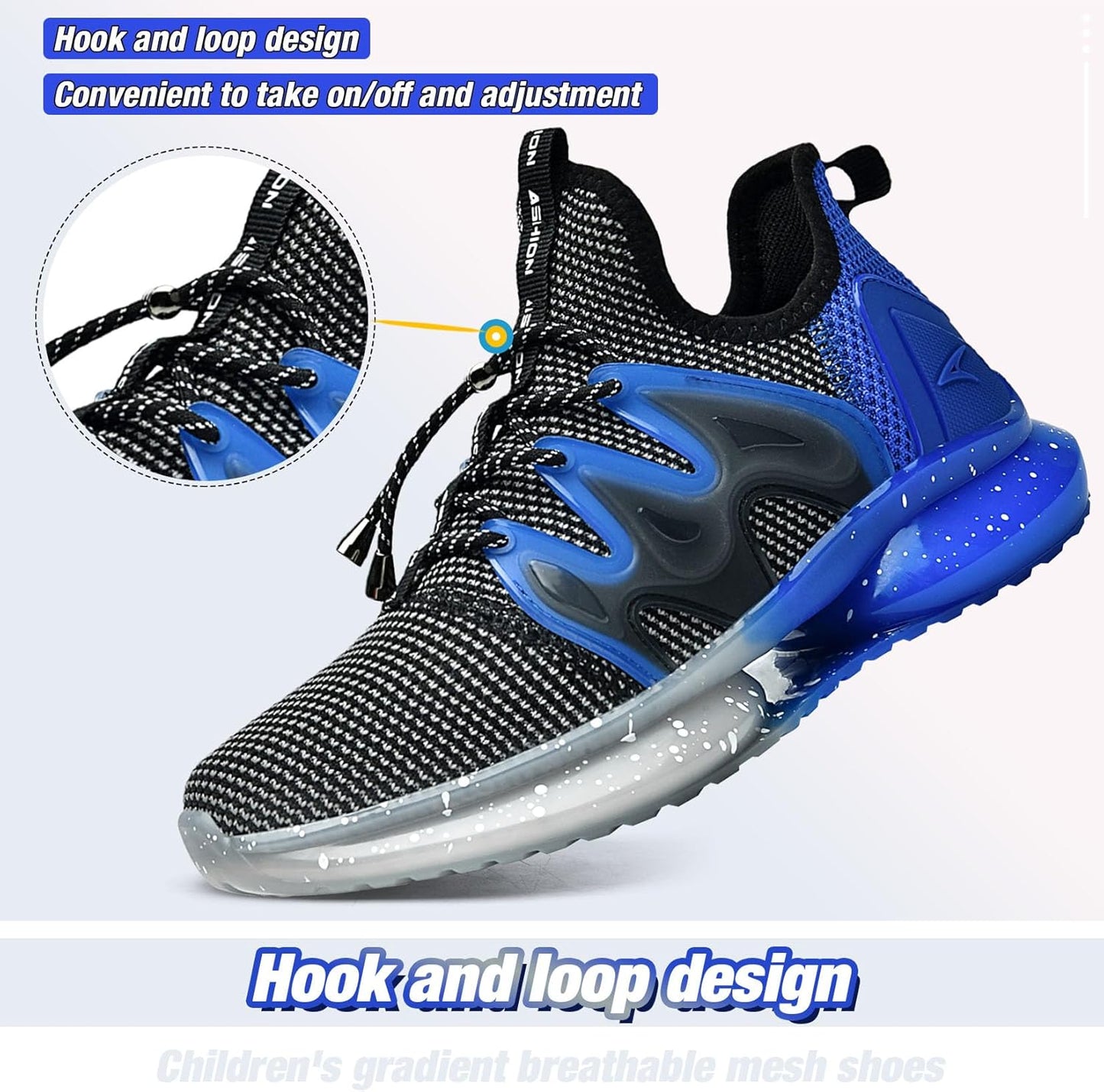 WETIKE Boy's Shoes Mesh Slip on Lightweight Running Sneakers