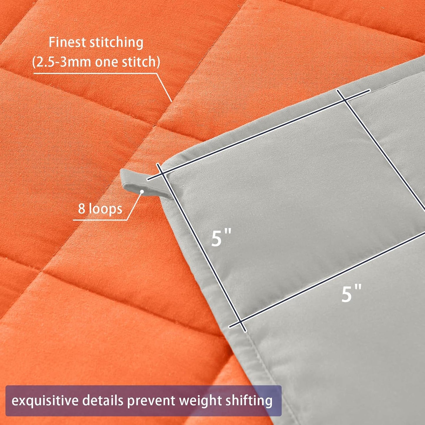 yescool Weighted Blanket for Adults (17 lbs, 48" x 72", Orange) Cooling Heavy Blanket for Sleeping Perfect for 110-130 lbs, Twin Size Breathable Blanket with Premium Glass Bead, Machine Washable