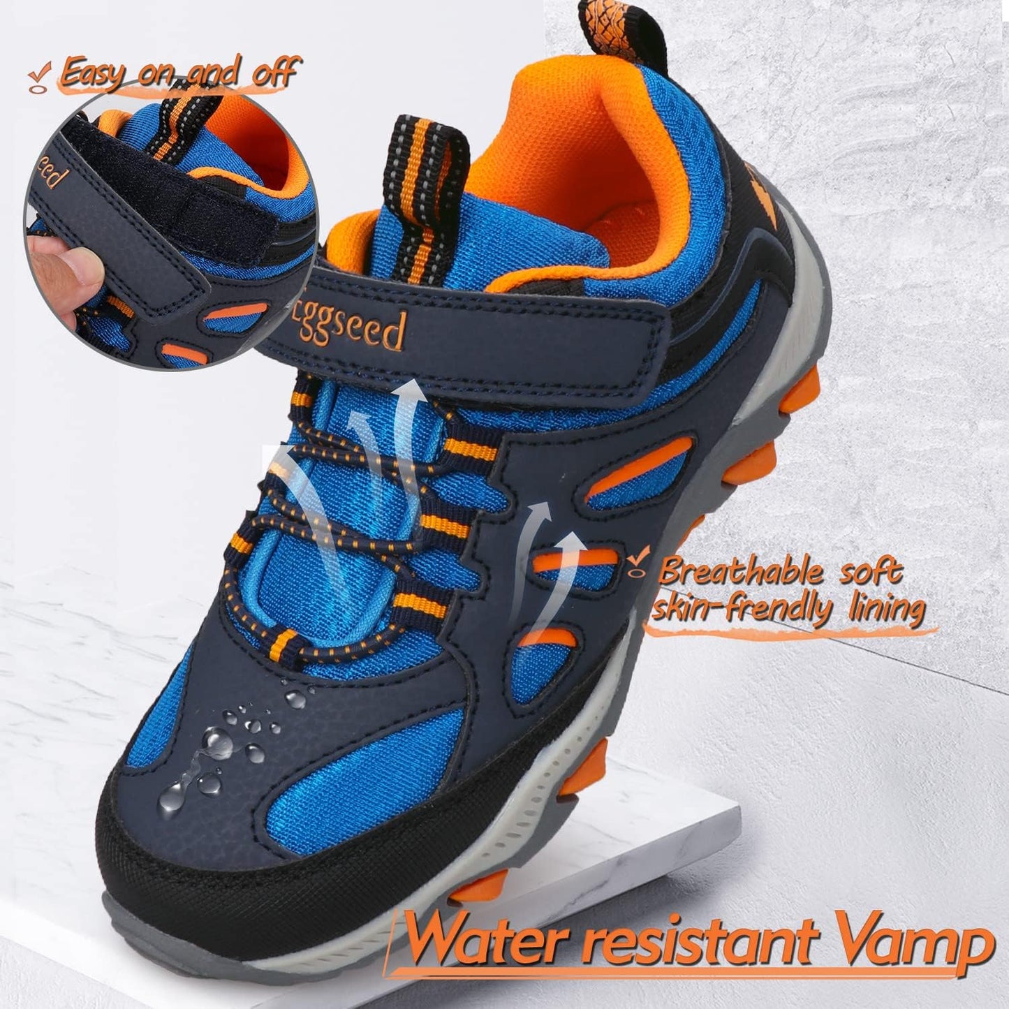 Boys Hiking Shoes Kids Sneakers Outdoor Waterproof Athletic Running Slip Resistant Comfortable (Little/Big Kids)