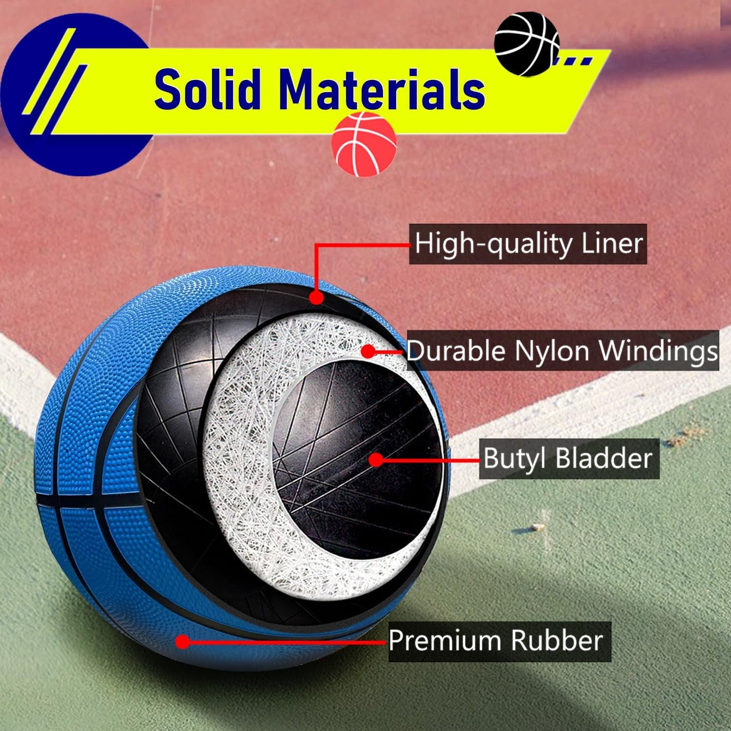 Senston Kids Basketball Balls Size 3/5/7 Basketballs Indoor Outdoor 27.5/29.5 inch Basketball Gifts for Kids/Girls/Boys