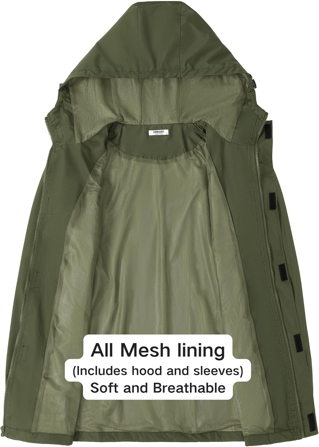 COOFANDY Men's Rain Jacket Waterproof With Hood Lightweight Packable Shell Raincoat Windbreaker For Cycling Golf Travel