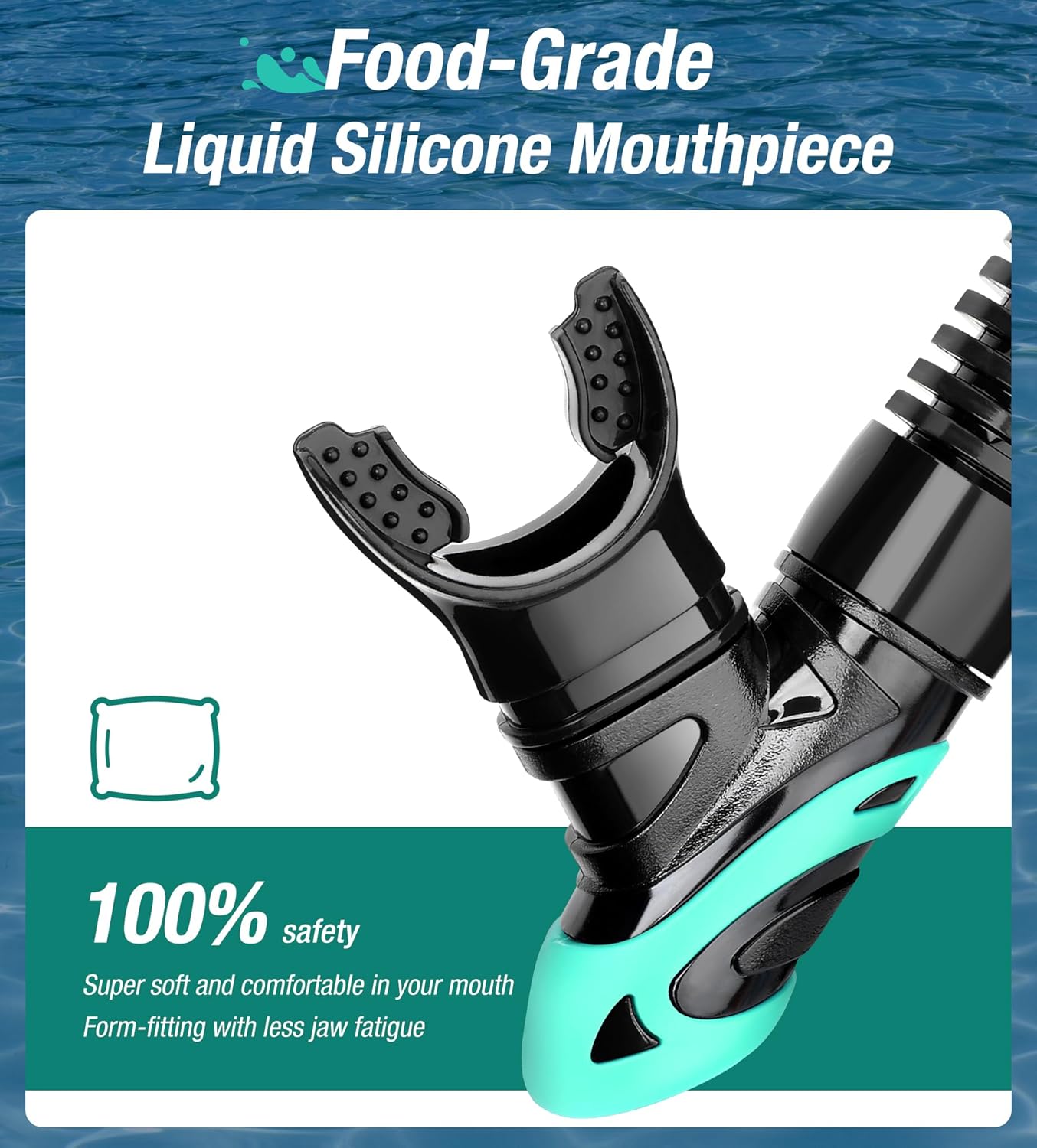 Aegend Dry Snorkel, Dive Mask Easy-Breath Free Diving Snorkel for Snorkeling Scuba Diving Freediving Swimming, with Top Dry Valve and Food-Grade Silicone Mouthpiece