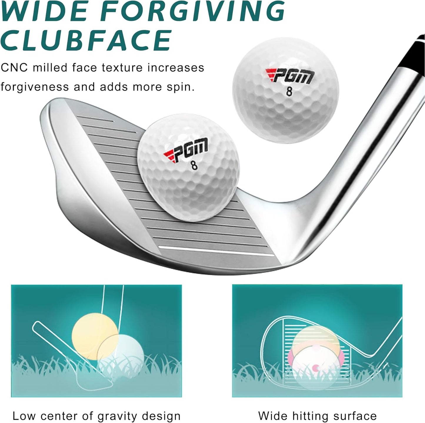 PGM Women's Oversea 9/12 Pieces Complete Golf Club Set with High-Strength Thin Face Design 460cc Driver