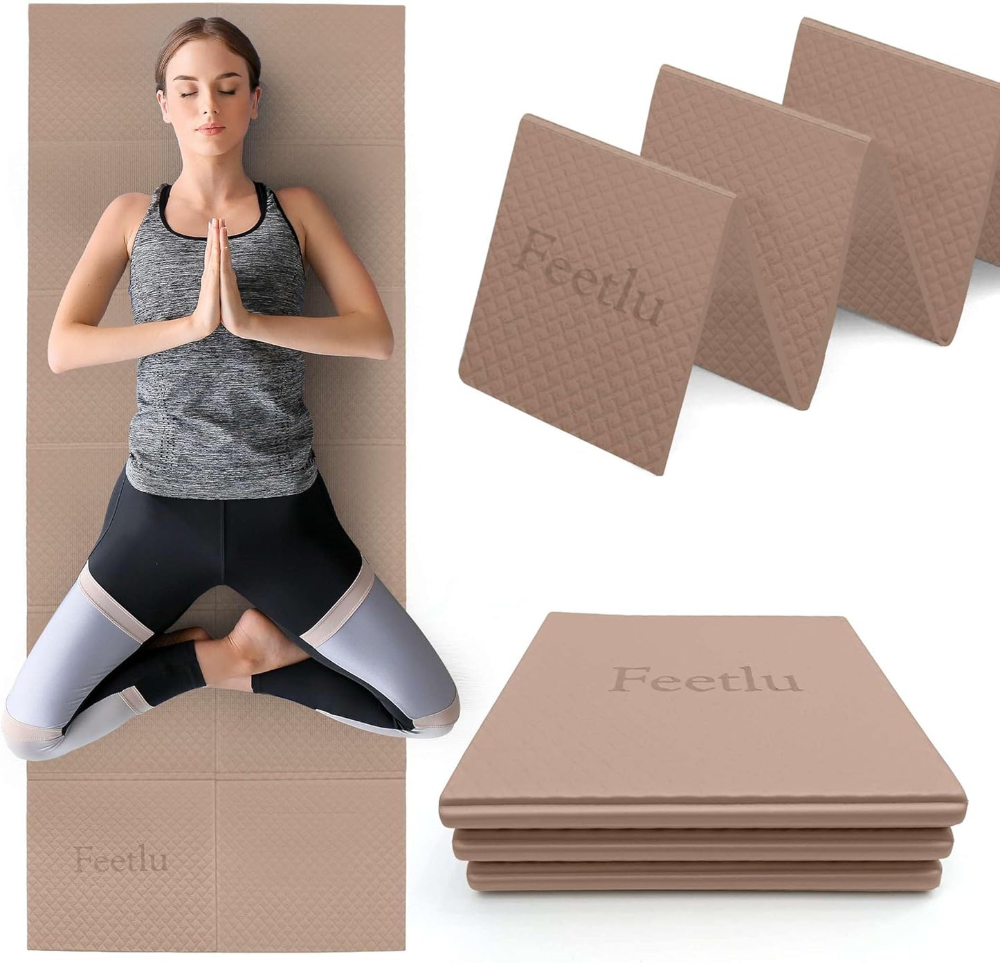 Foldable Yoga Mat, 6mm Thick, Lightweight, Anti-Slip, and Easy to Store – Perfect for Travel, Yoga, Pilates, Home Workouts, and Floor Exercises
