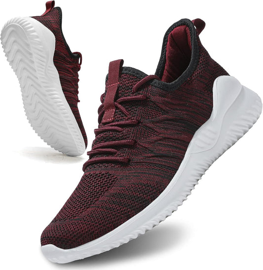 Mens Slip On Running Shoes Athletic Walking Trainers Lightweight Breathable Mesh Tennis Sneakers