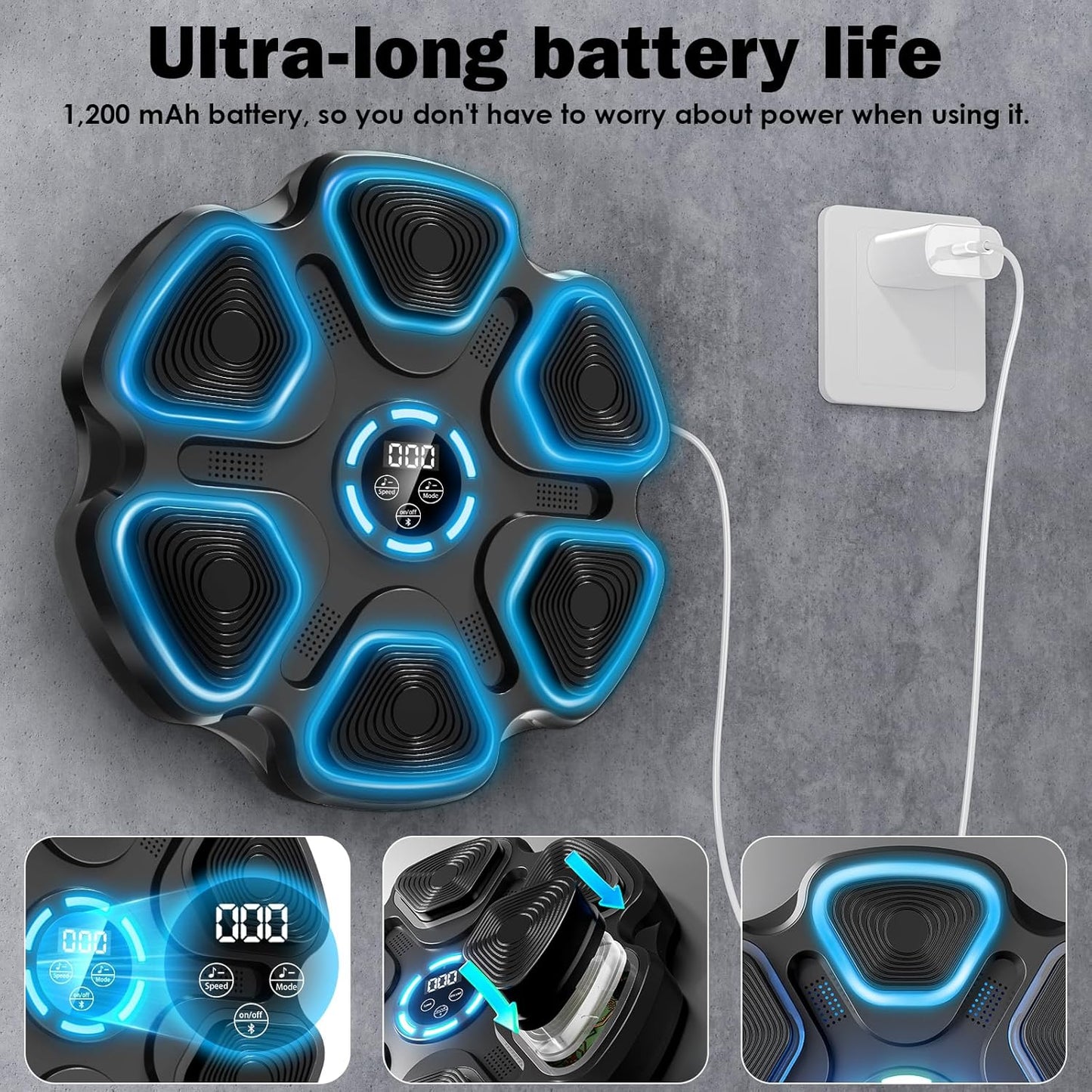 Music Boxing Machine, Large Size Music Punching Machine for Adults Kids, Interactive Boxing Target Wall Mounted with Gloves, Gift for Men