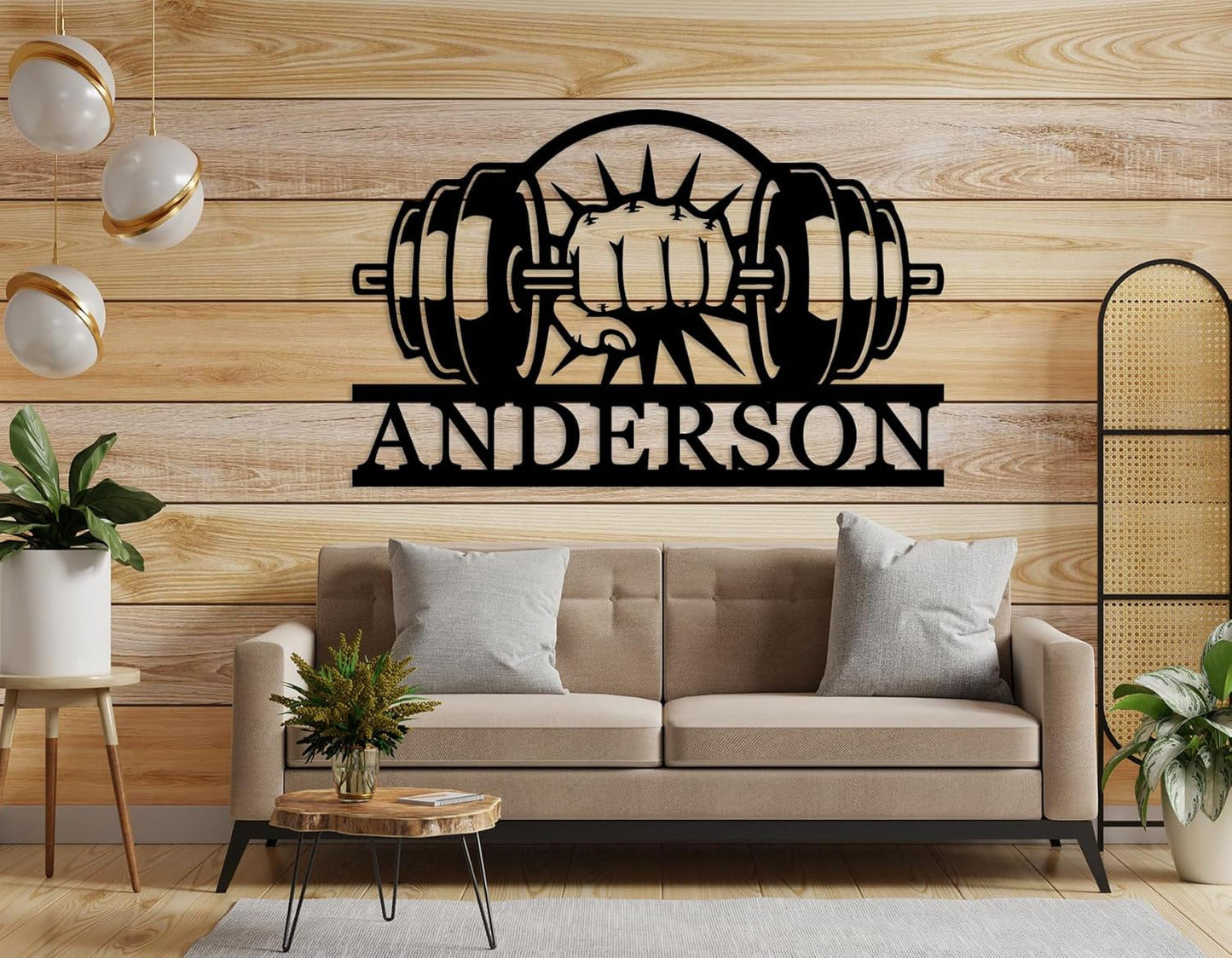 Personalized Last Name Sign for Home, Home Gym Sign, Fitness Name Signs, Custom Gym Metal Signs, Gift for Dad, Birthday Gift