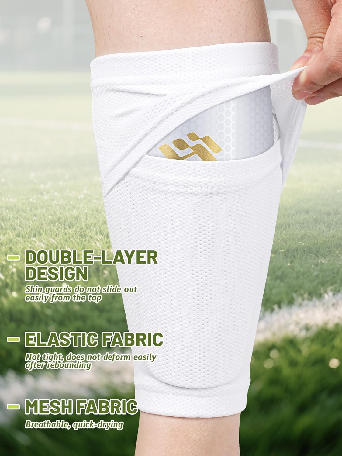 Kids Soccer Shin Guards, Youth Toddler Shin Pads with Sleeves and Soccer Socks for Age 3-16 Boys Girls Protective Lightweight Soccer Equipment