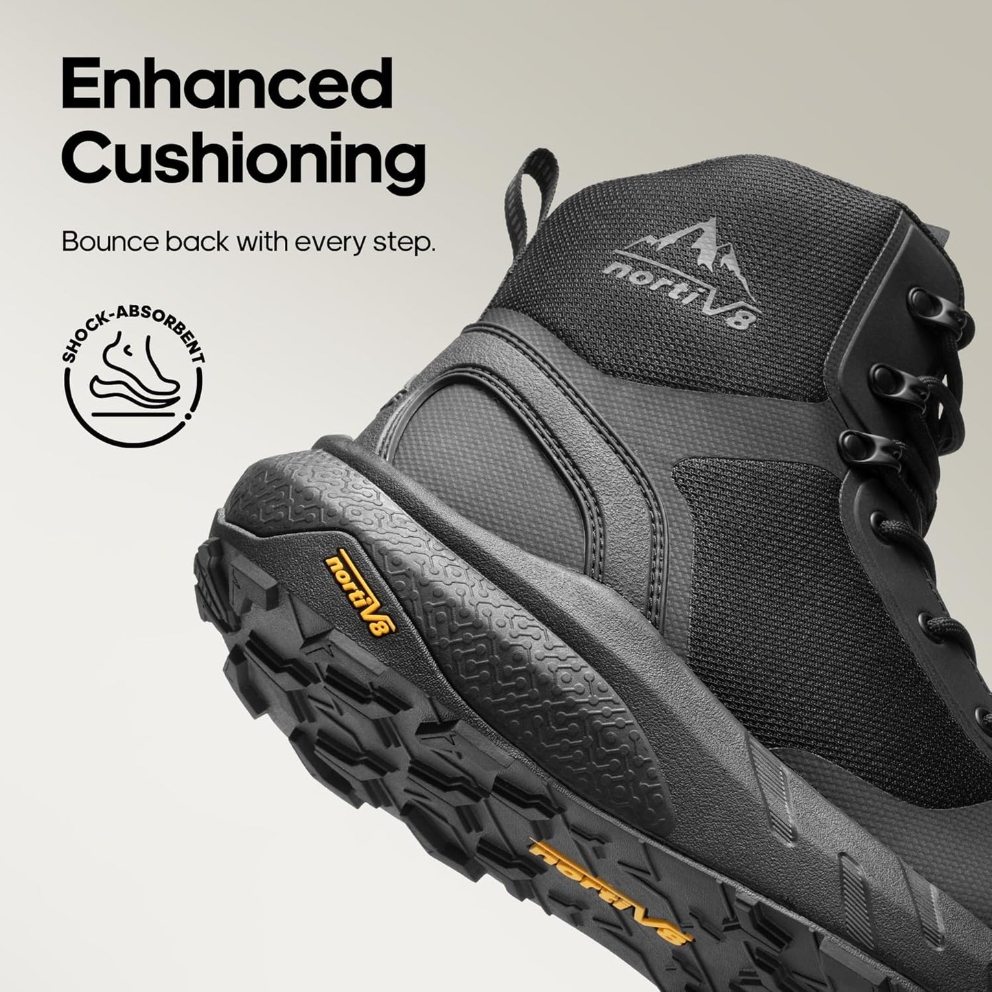 NORTIV 8 Men's Military Tactical Boot Lightweight Comfortable Boots for Work All Day Side Zipper Motorcycle Combat Hiking Boots Metrostrike(8-9 Inches)