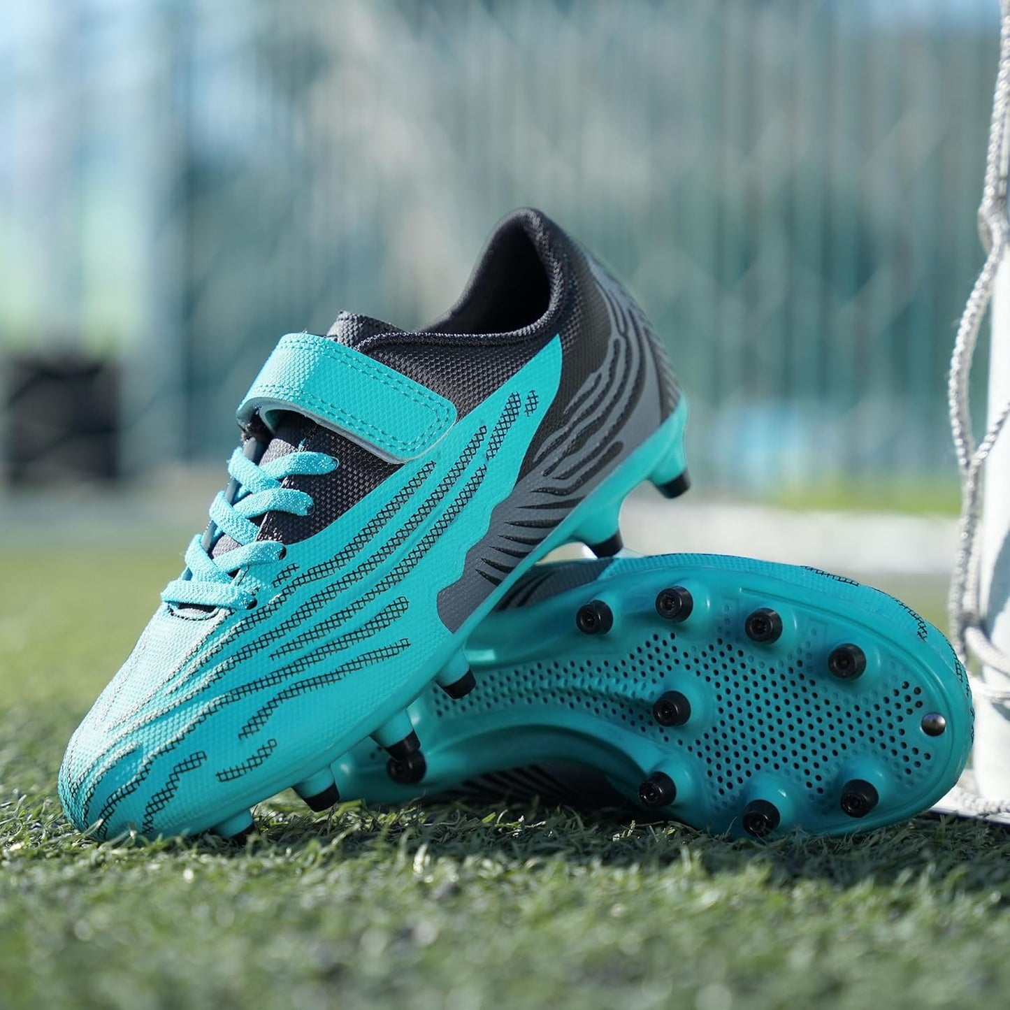 brooman Kids Firm Ground Soccer Cleats Boys Girls Athletic Football Shoes