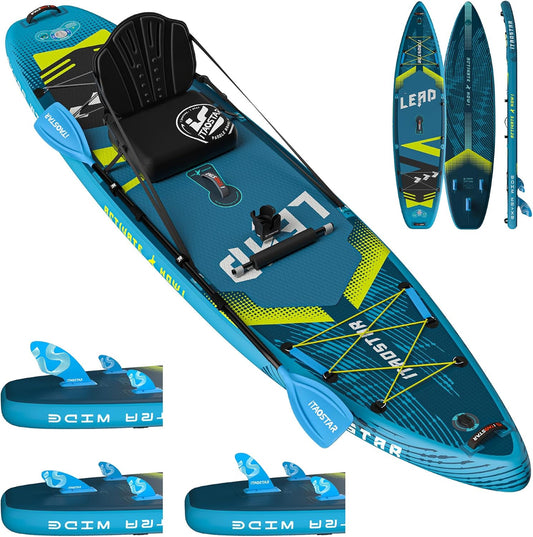 Lead 11‘ x 33" / 12’×35" Inflatable Stand Up Paddle Board - Premium SUP Board Kit - Ultra Stable Paddleboard for Adults & Youth - All Skill Levels - for Lakes, Oceans