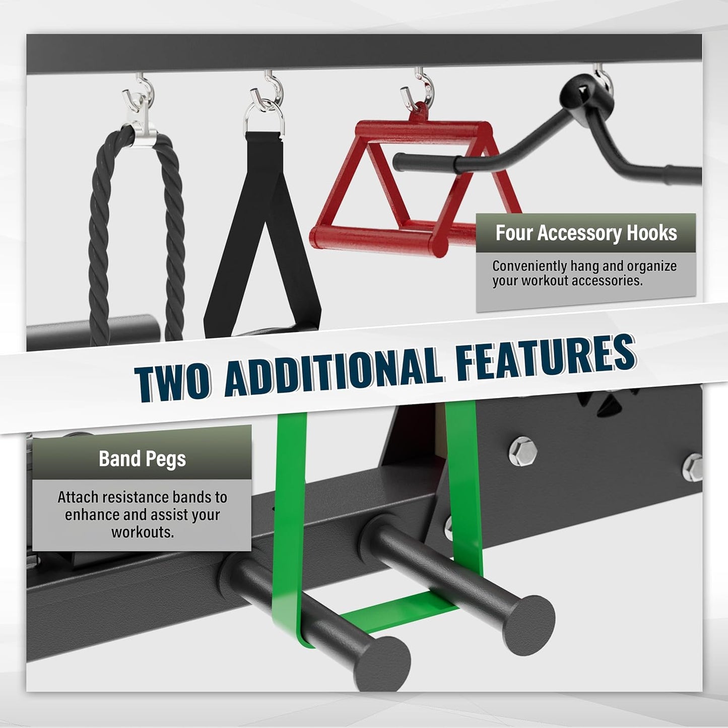 MAJOR FITNESS F22 Multi-Functional Power Rack—1600lbs Capacity All-in-One Squat Rack with Dual Pulley System for Home Gym Strength Training