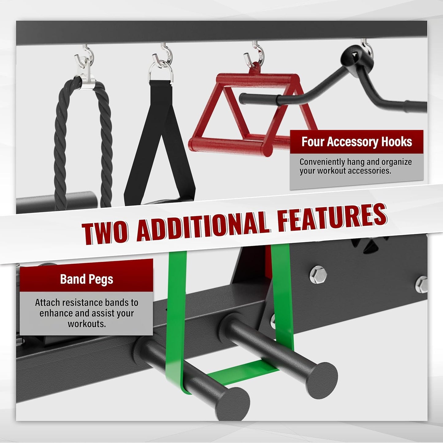 MAJOR FITNESS F22 Multi-Functional Power Rack—1600lbs Capacity All-in-One Squat Rack with Dual Pulley System for Home Gym Strength Training