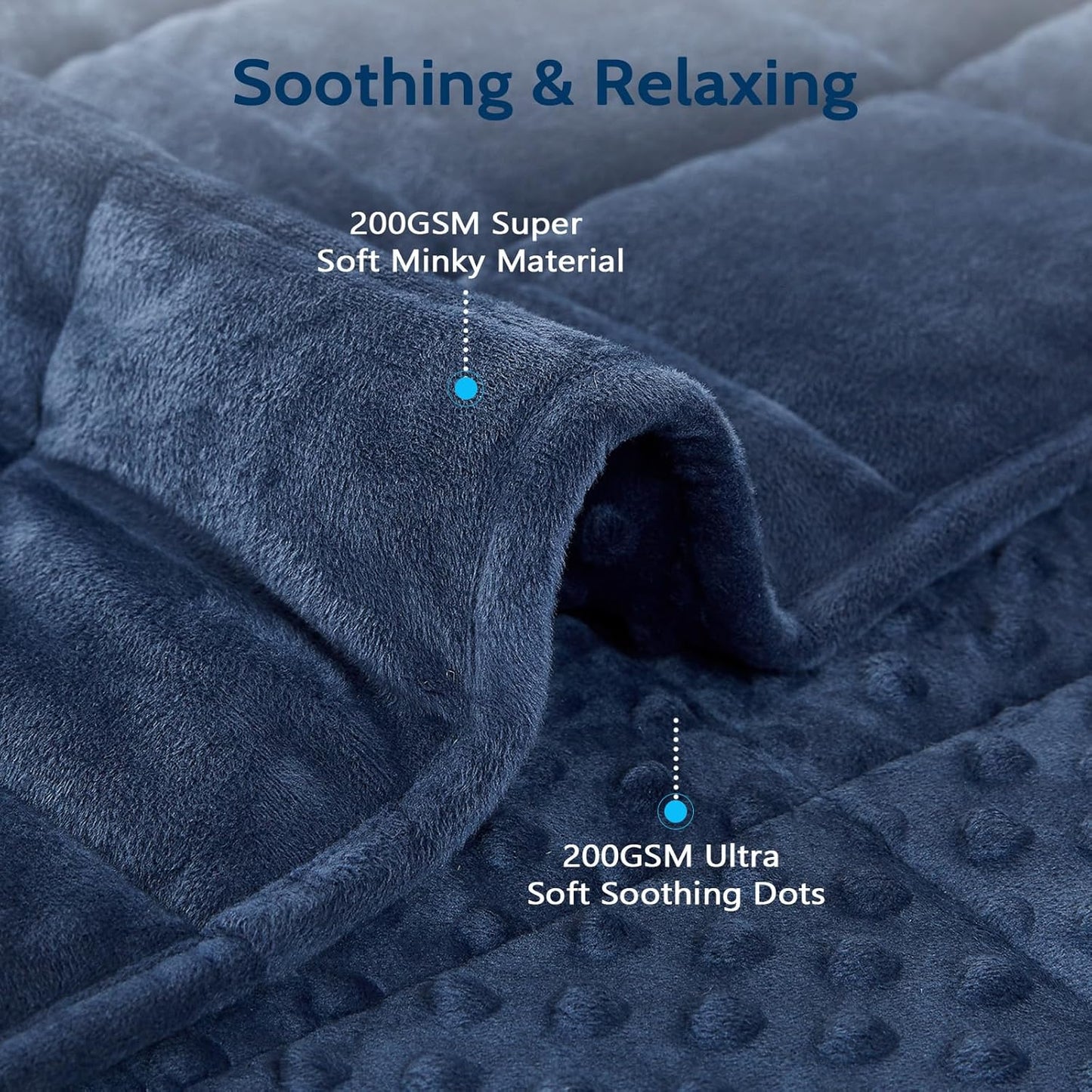L'AGRATY Weighted Blanket for Adult - 60"x80" 15lbs Minky Dots Heavy Blanket with Glass Beads: Soft Breathable for All-Season Summer Fall Winter Thick Comfort for Sleeping