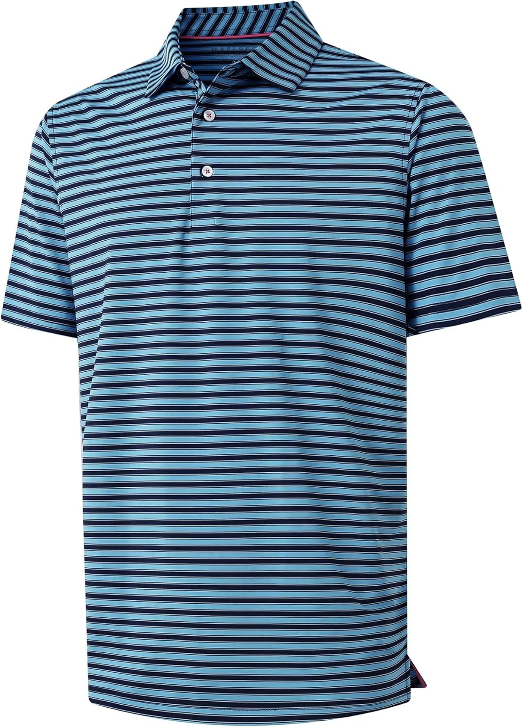 M MAELREG Golf Shirts for Men Short Sleeve Dry Fit Casual Striped Performance Moisture Wicking Collared Mens Polo Shirts