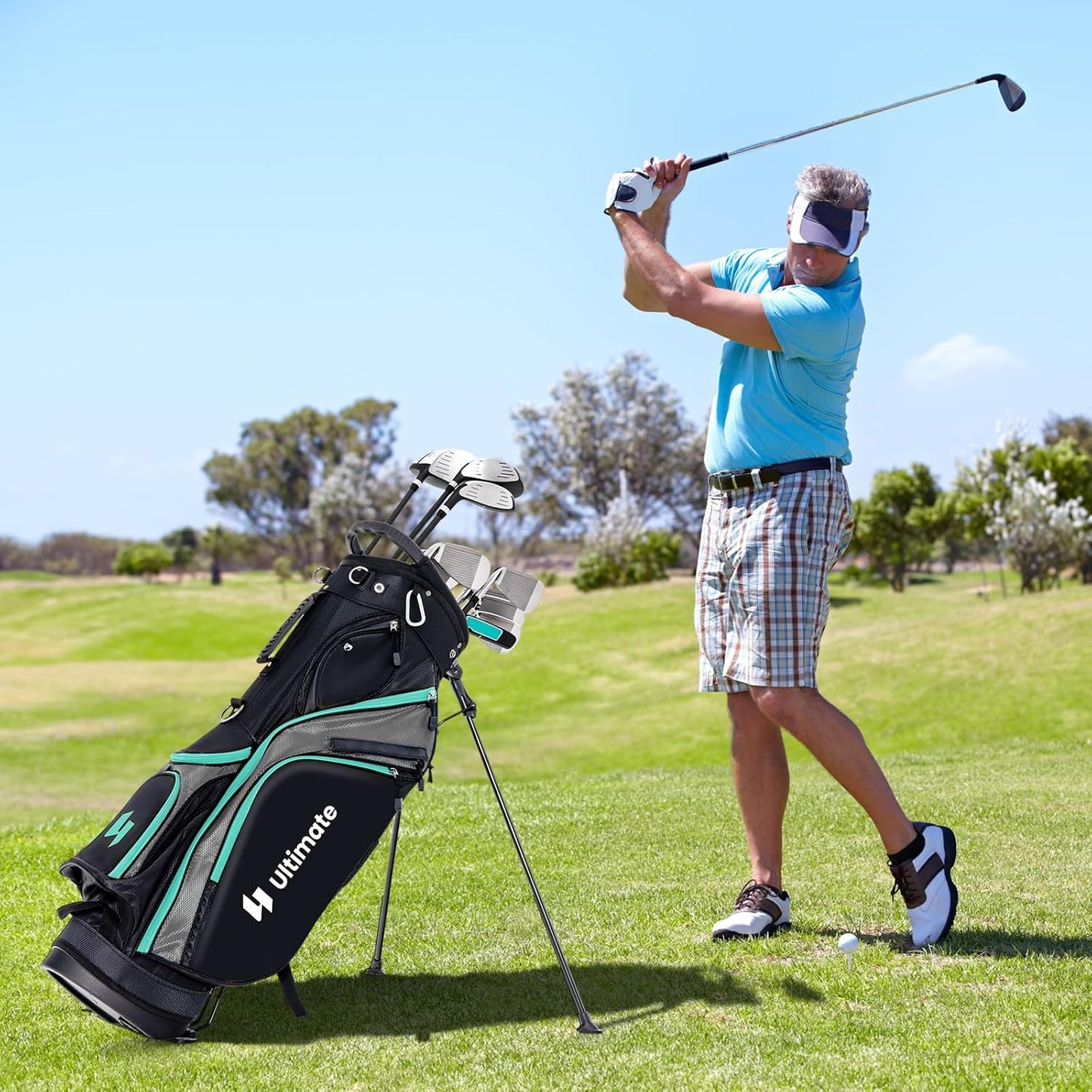 ULTIMATE Men's Complete Golf Club Set – Right-Handed, 9/11-Piece Full Set Including 460cc #1 Driver, #3 Fairway Wood, Hybrid, #6, #7, #8, #9, #P Irons, and a Precision Putter