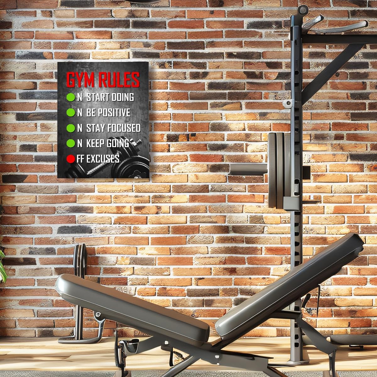 OTINGQD Inspirational Gym Wall Decor,Fitness Quotes Wall Art,Gym Rules Wall Decor,Workout Canvas Wall Art