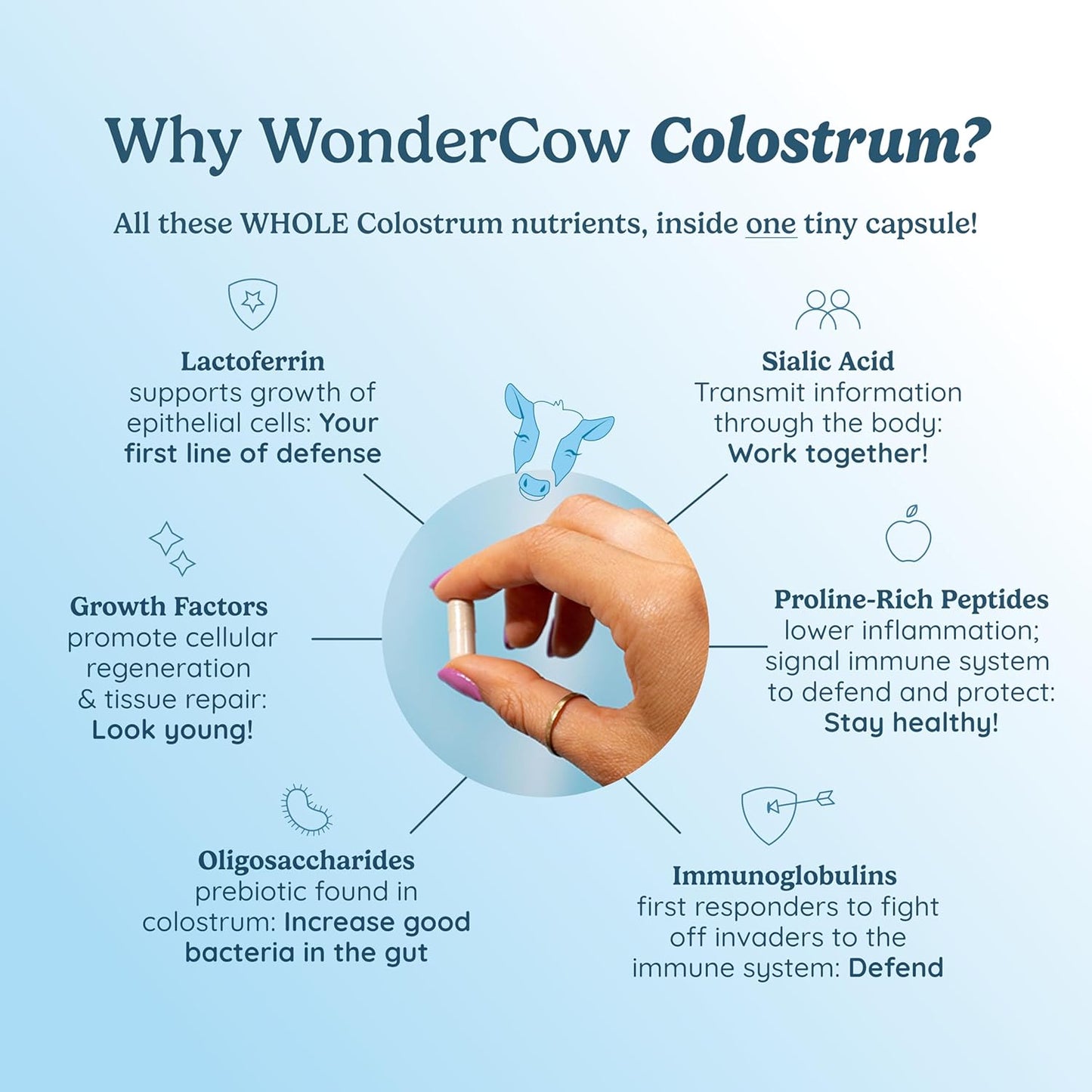 Colostrum Capsules Supplement for Gut Health, Immune Support, Muscle Recovery & Wellness | Natural IgG Pure Whole Bovine Colostrum Superfood, Unflavored, 30 Servings