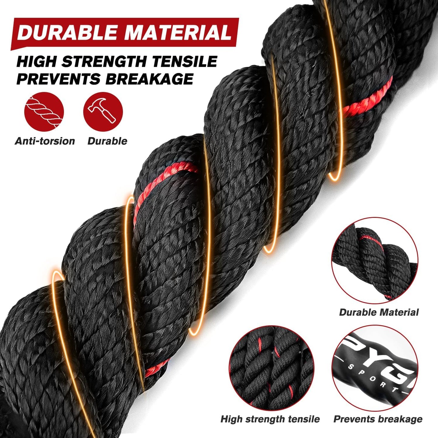 HPYGN Jump Rope, Weighted Jump Rope for Men women, 2.8lb 3.8lb 5lb Heavy Skipping Rope for Exercise, Adult Jumpropes for Home Workout, Improve Strength and Building Muscle,Total Body Workout Equipment