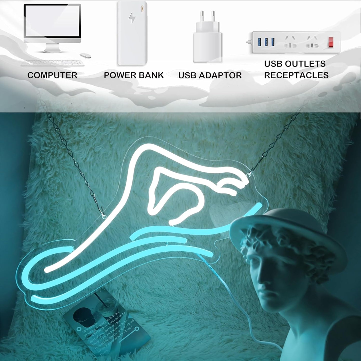 Man Swim Neon Sign For Swimming Pool Club Wall Sign Decor Teen Boy Sports Gifts Man Cave Game Room Bar Pub 16.5"×8.7"