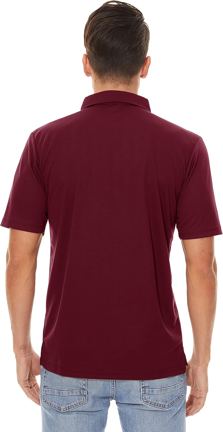 MAGCOMSEN Men's Polo Shirts 3 Buttons Casual Work T Shirts Quick Dry Short Sleeve Golf Shirt Pique Jersey Outdoor Performance