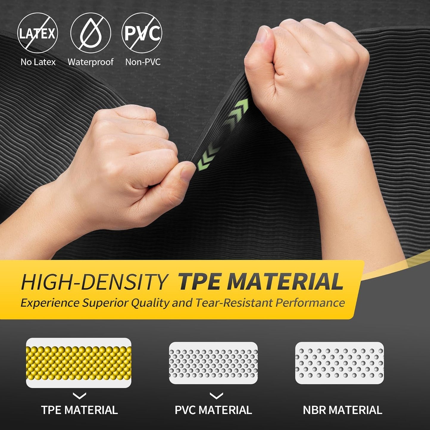 CAMBIVO Yoga Mat for Women Men Kids, 1/3 & 1/4 & 2/5 Inch Extra Thick Yoga Mat Non Slip, 72" x 24" TPE Yoga Mats, Workout Mat with Carrying Strap for Yoga, Pilates and Floor Exercises