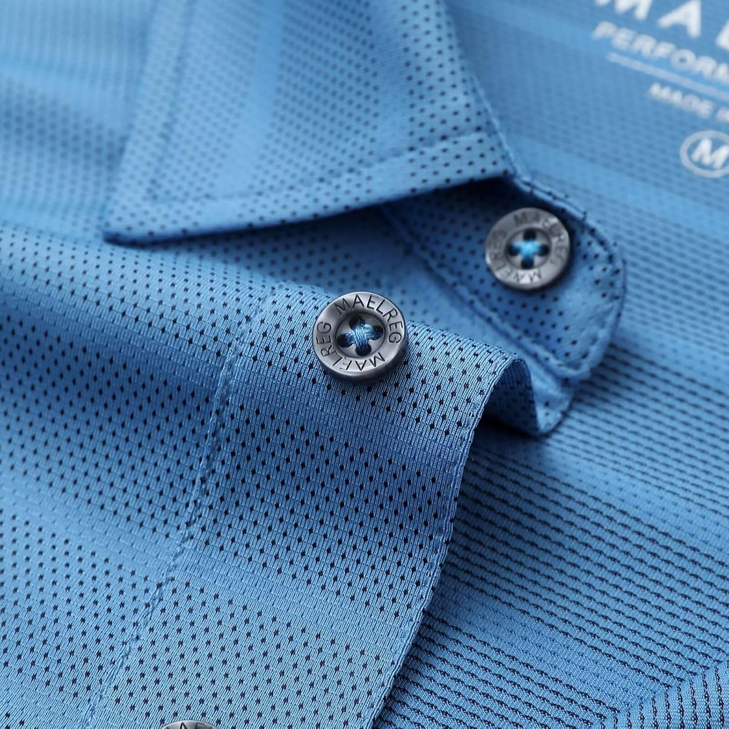 M MAELREG Golf Shirts for Men Short Sleeve Dry Fit Casual Striped Performance Moisture Wicking Collared Mens Polo Shirts