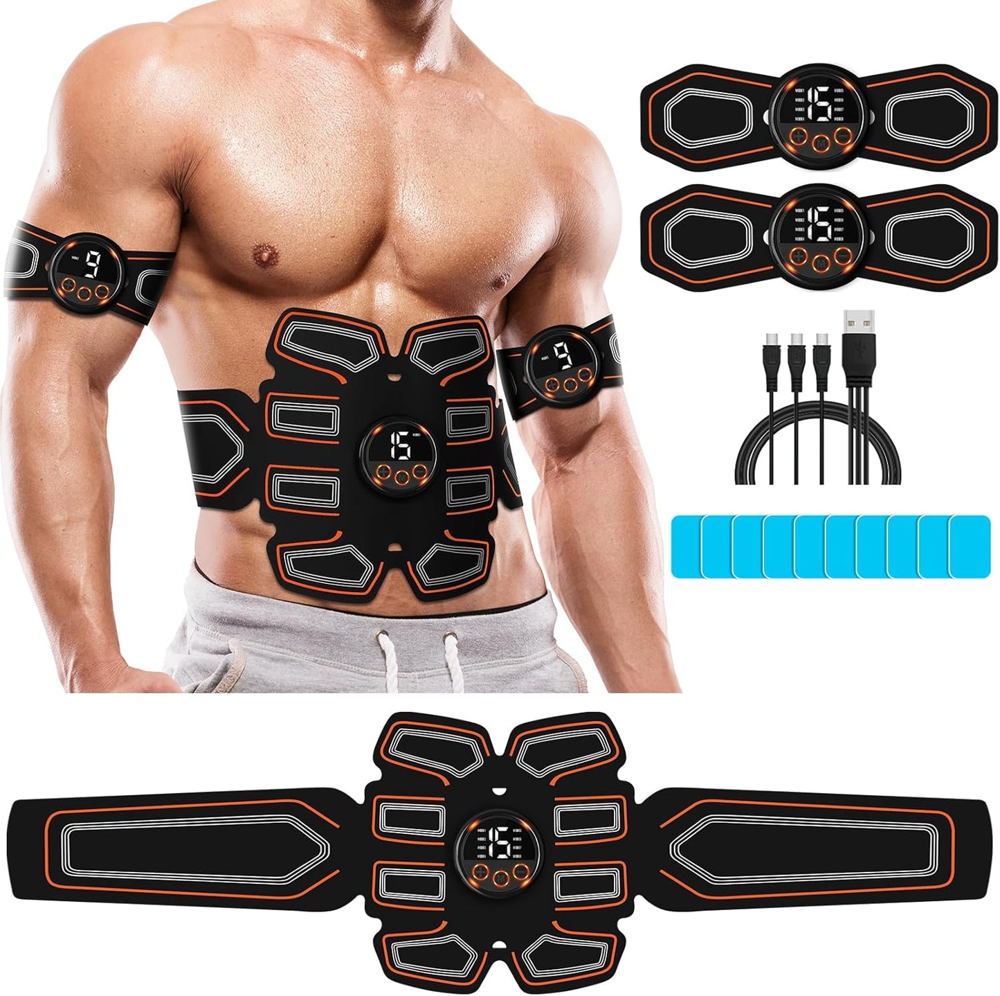 ABS Stimulator, Ab Toning Belt Trainer, Workout Equipment for Men & Women - BFB-11