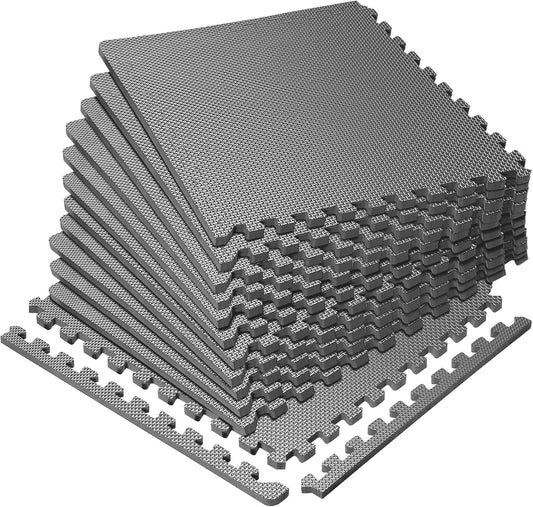 Hulkfit Puzzle Exercise Mat with EVA Foam Mat Interlocking Floor Tiles for Home Gym Mats Flooring for Garage Floor Padding for Kids Exercise Equipment Mats