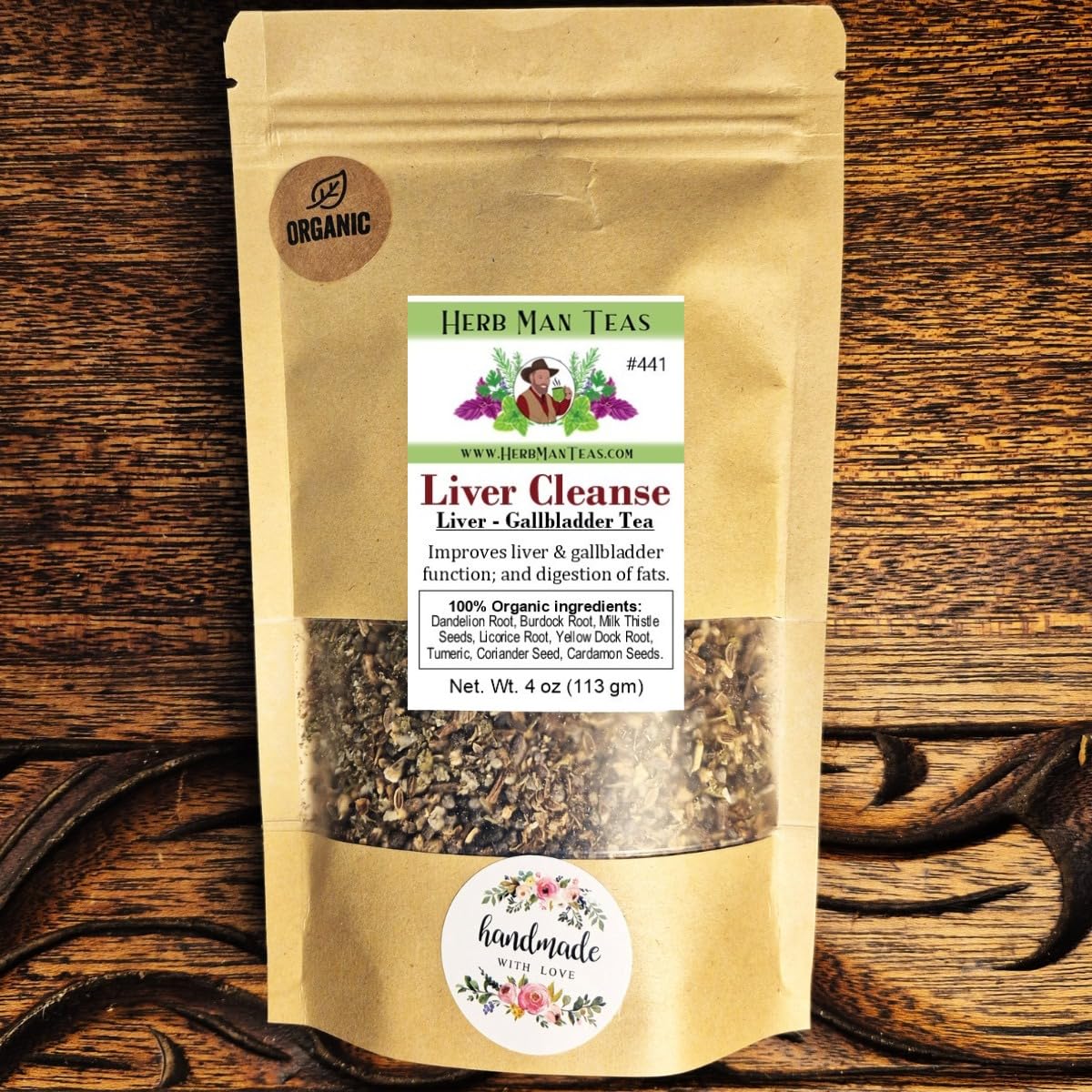 LIVER TEA — Organic Herbal Blend to Support Liver & Gallbladder Function, Healthy Digestion, and Fat Utilization — by Master Herbalist Khabir, Non-GMO, No Additives
