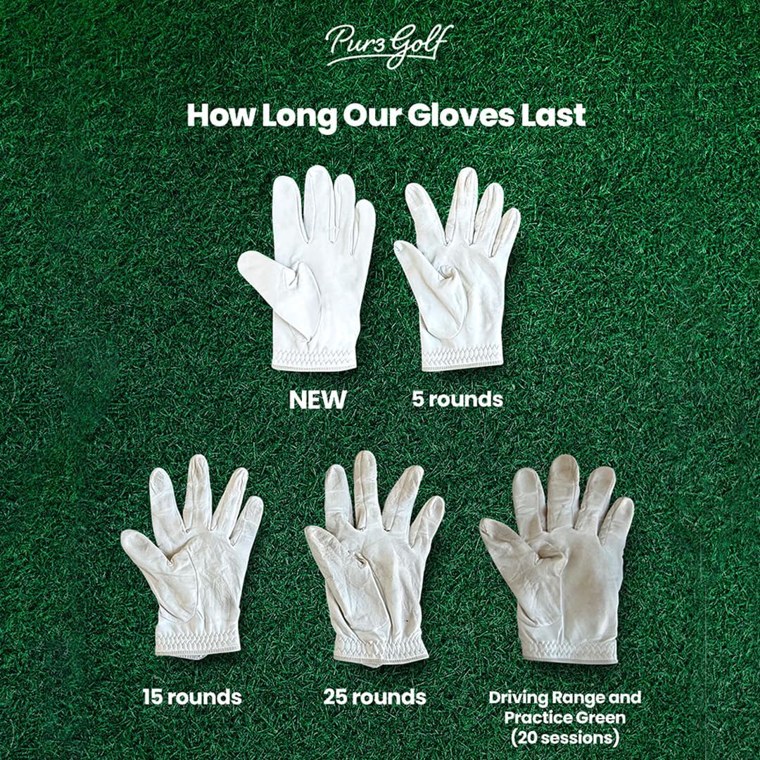 PUR3 Individual - Cabretta Leather Men's Golf Glove, Ultra Soft, with Ball Marker for Right Hand and Left Hand Golfers