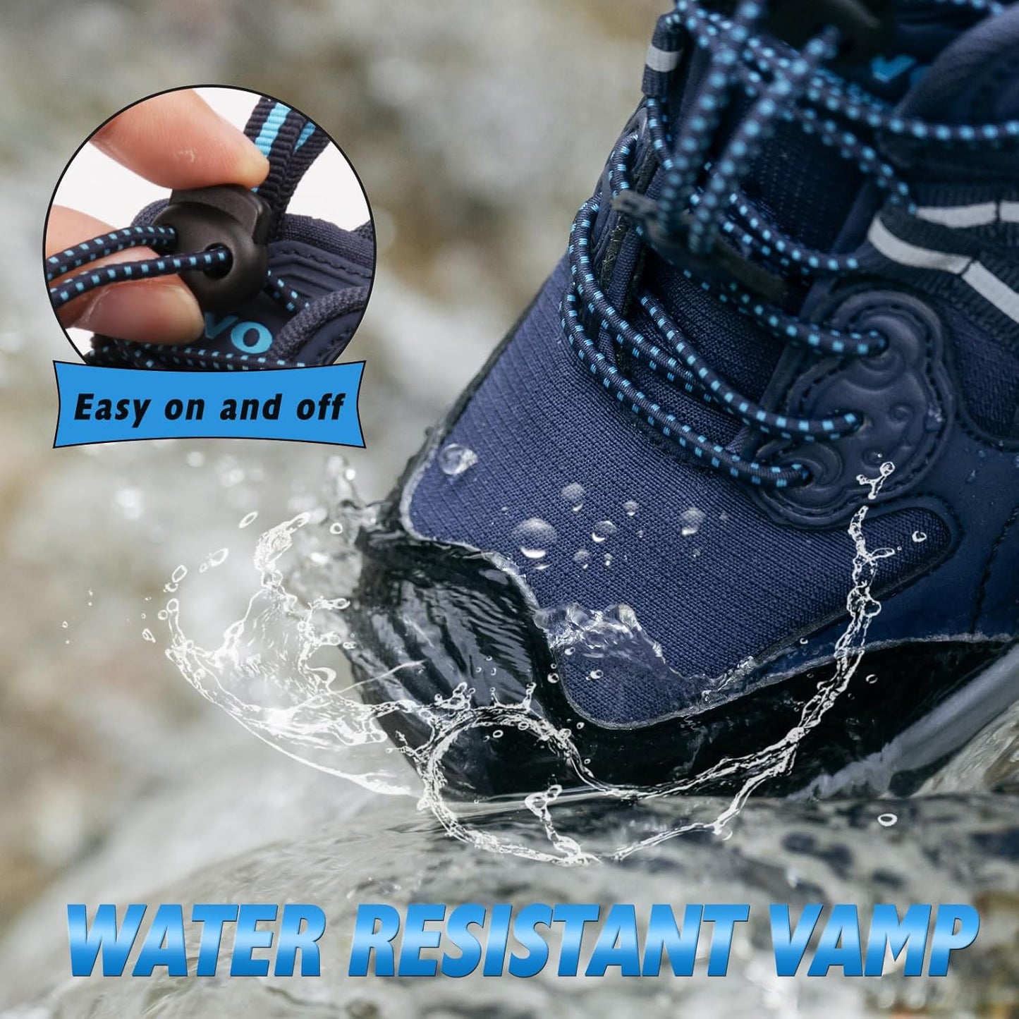 UOVO Boys Girls Hiking Shoes Kids Waterproof Running Trail Fashion Sneakers Breathable Lightweight Non-Slip Outdoor Walking Sports Shoe(Little/Big Kids)