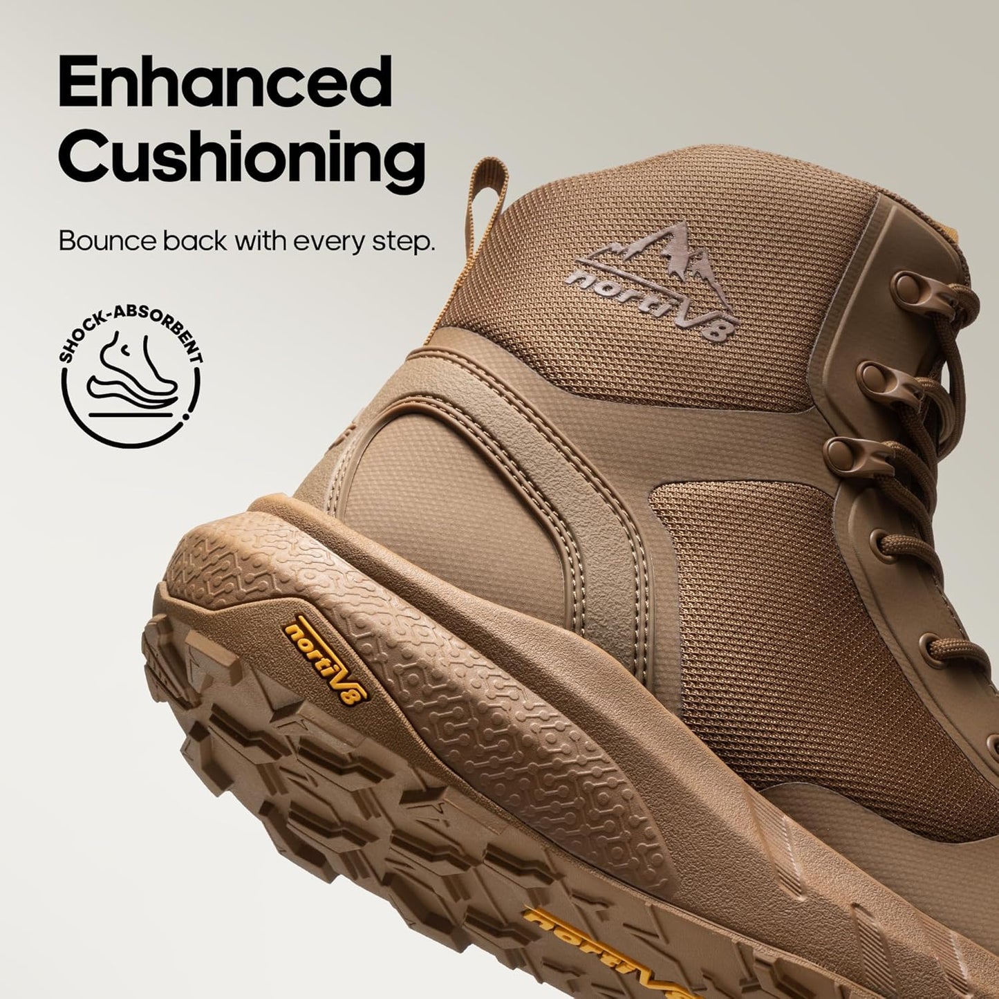 NORTIV 8 Men's Military Tactical Boot Lightweight Comfortable Boots for Work All Day Side Zipper Motorcycle Combat Hiking Boots Metrostrike(8-9 Inches)