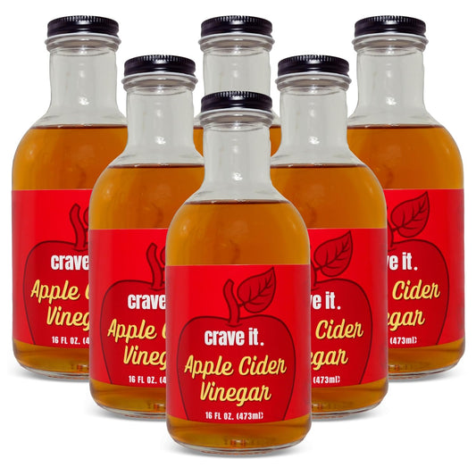 Crave It. Apple Cider Vinegar with Mother - Gut Health & Digestion - Made with Utah Honey - 16oz - 6pk