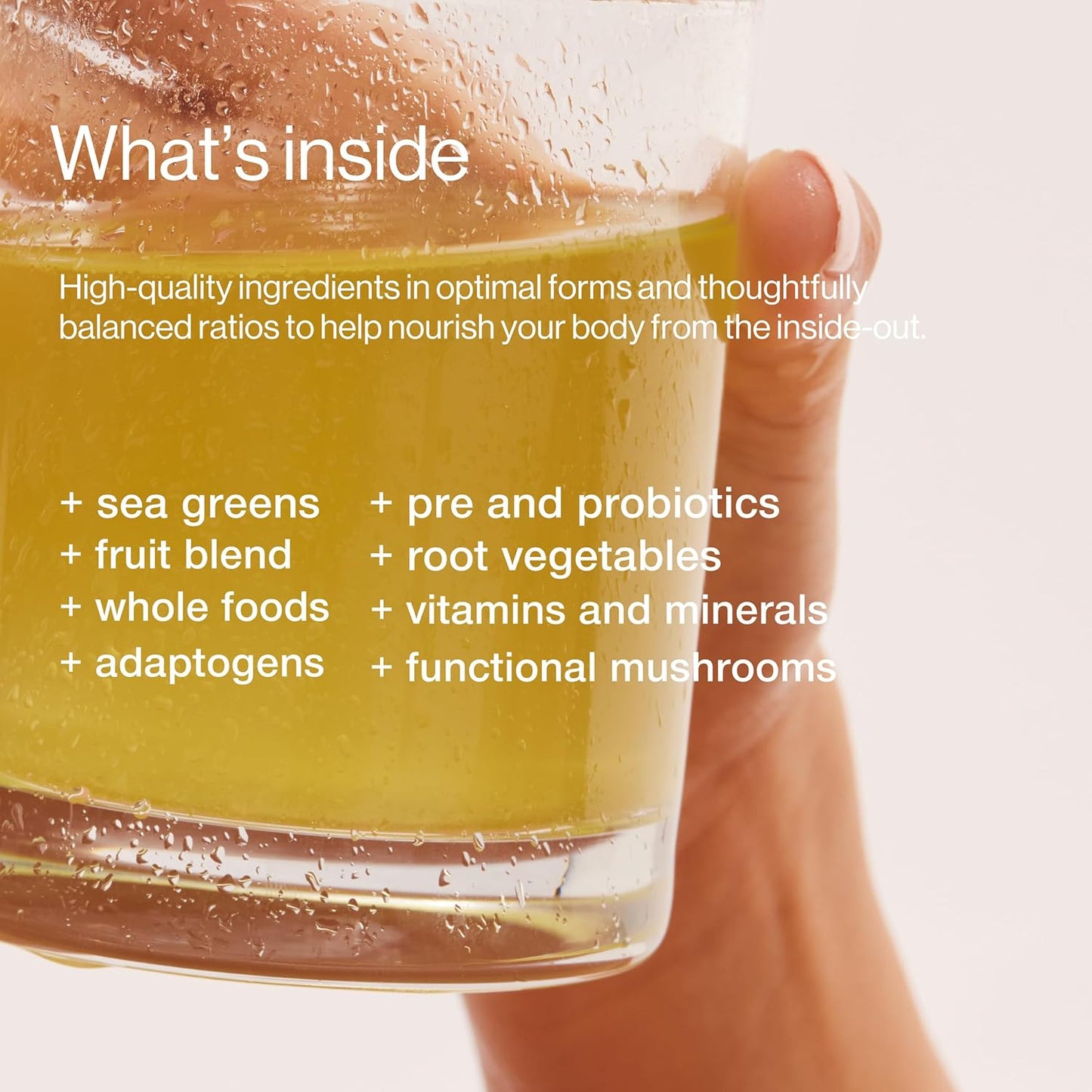 B.WILD Plant-Based Multivitamin Drink Mix – Refreshing Peach Green Tea with Prebiotics, Probiotics & Adaptogens for Gut Health & Stress Support – 30 Servings – Vegan, Gluten-Free